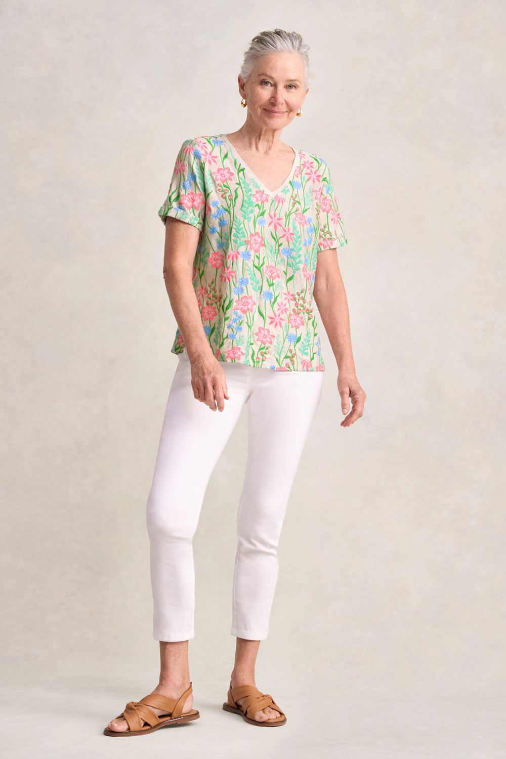 Embroidered T-Shirt - Floral Embroidery