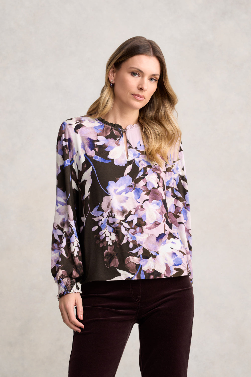 Frill Collar Top - Floral Print