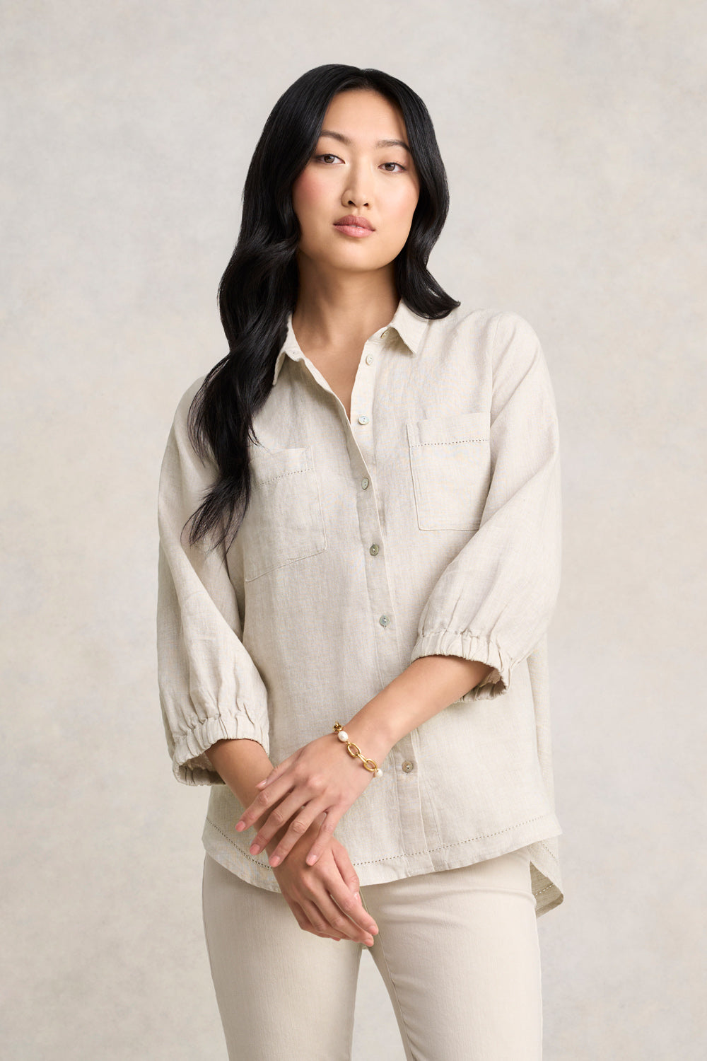 Essential Linen Shirt - Natural Cross Dye