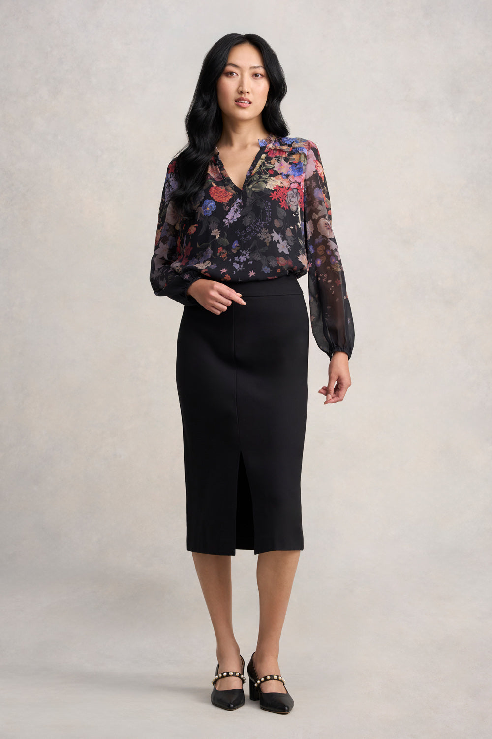 Ponte Midi Skirt - Black