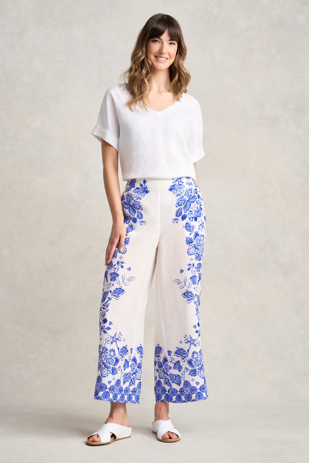 Border Print 7/8th Pant - Toile De Seaside