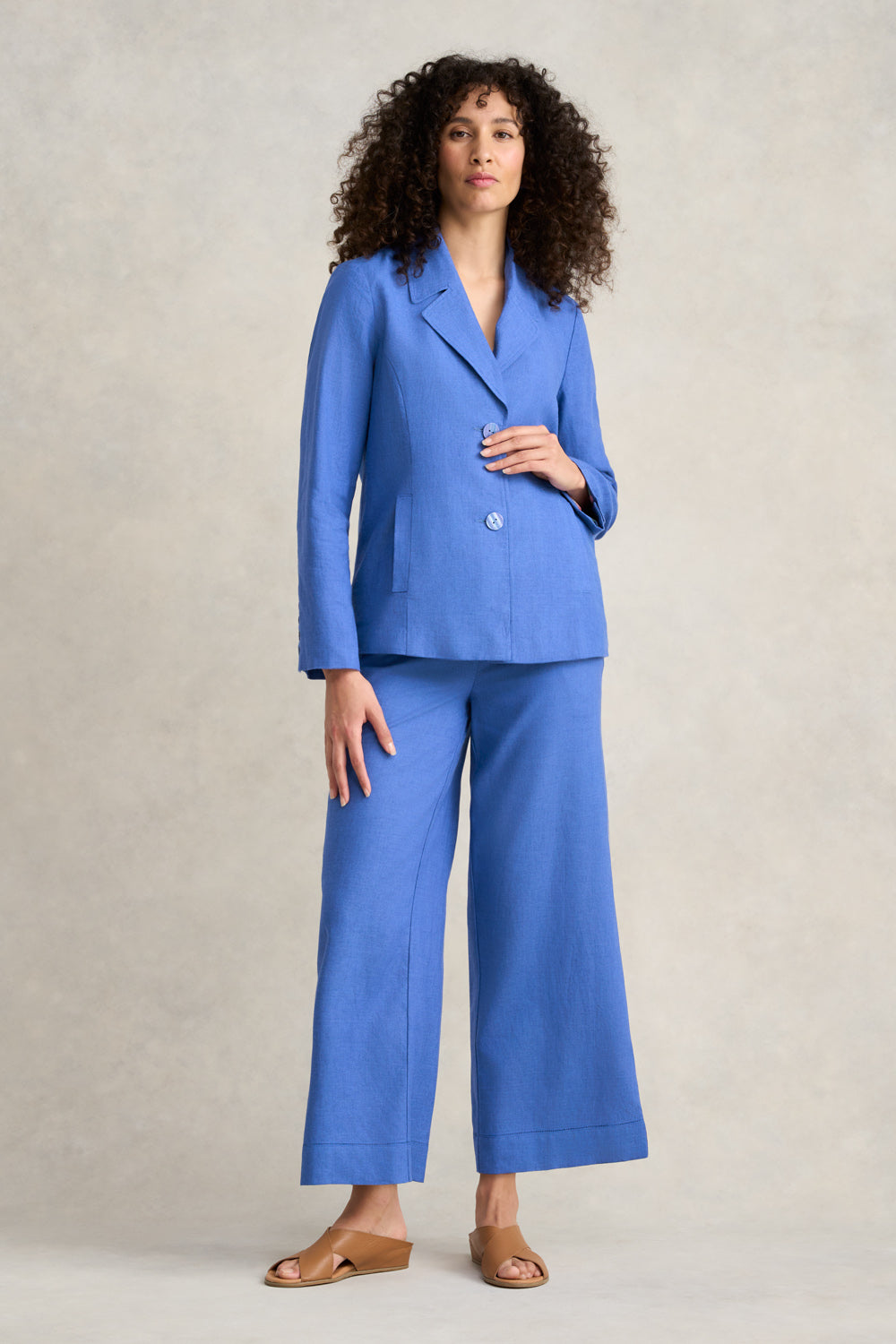 Linen Jacket - Cobalt Cross Dye