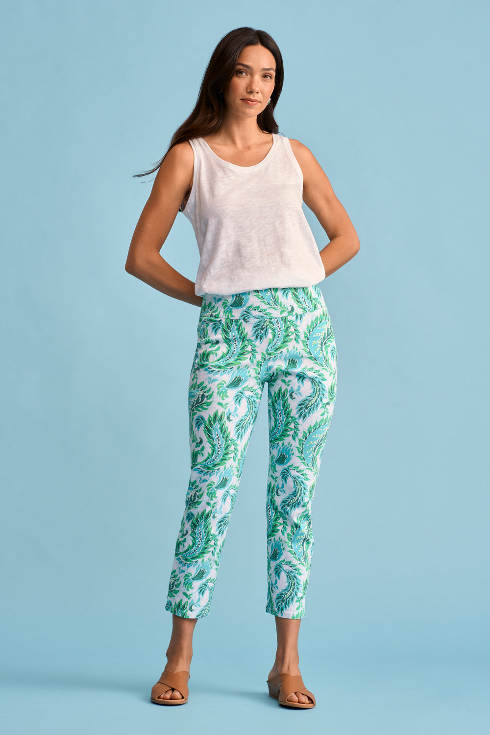 Lightweight Print Pant - Unfurling Fern