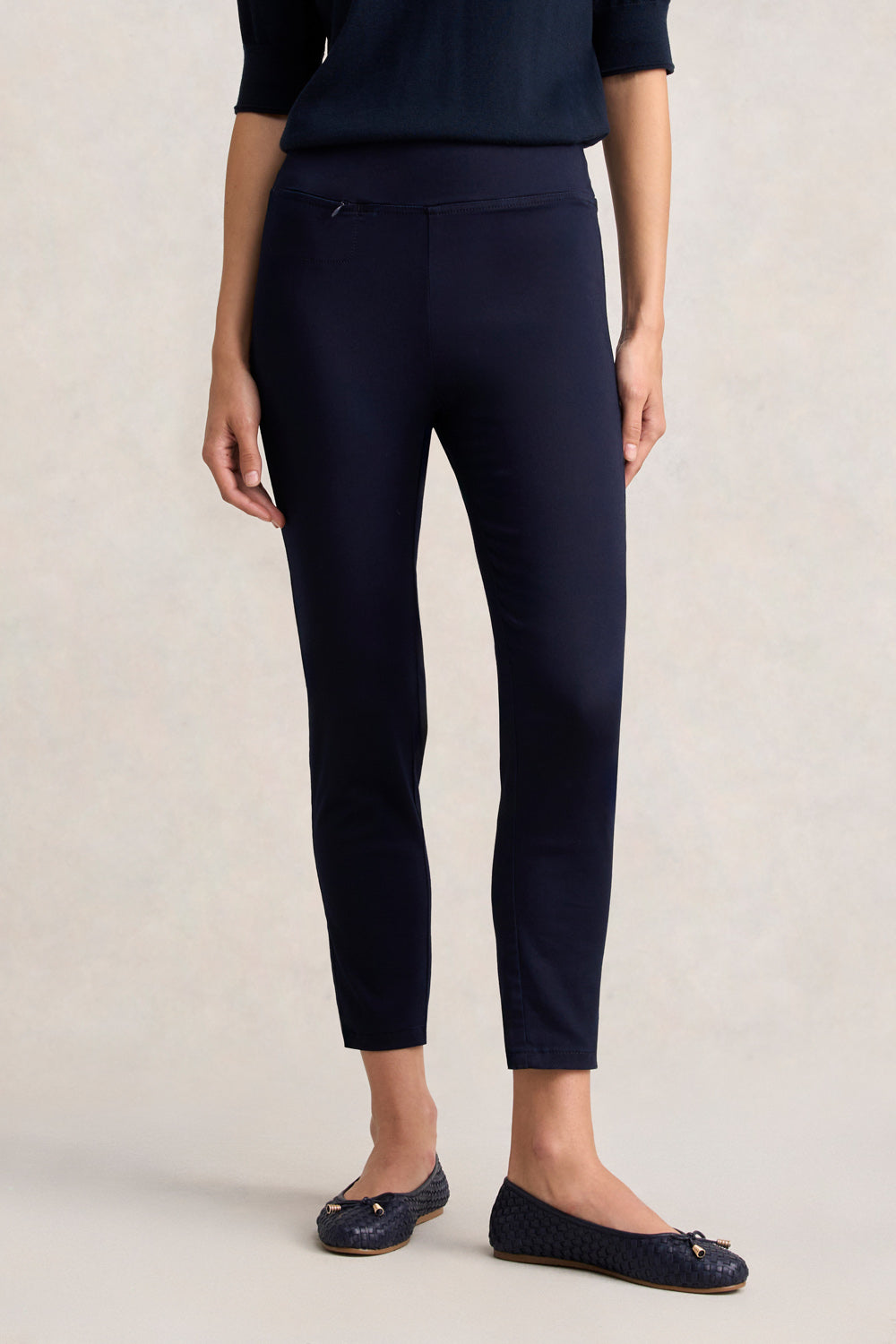 Zip Detail 7/8th Pant - Navy