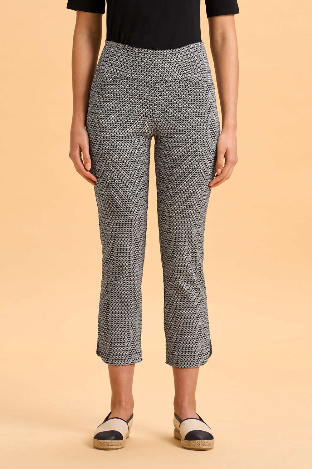 Texture Print Pant - Black & White Geo