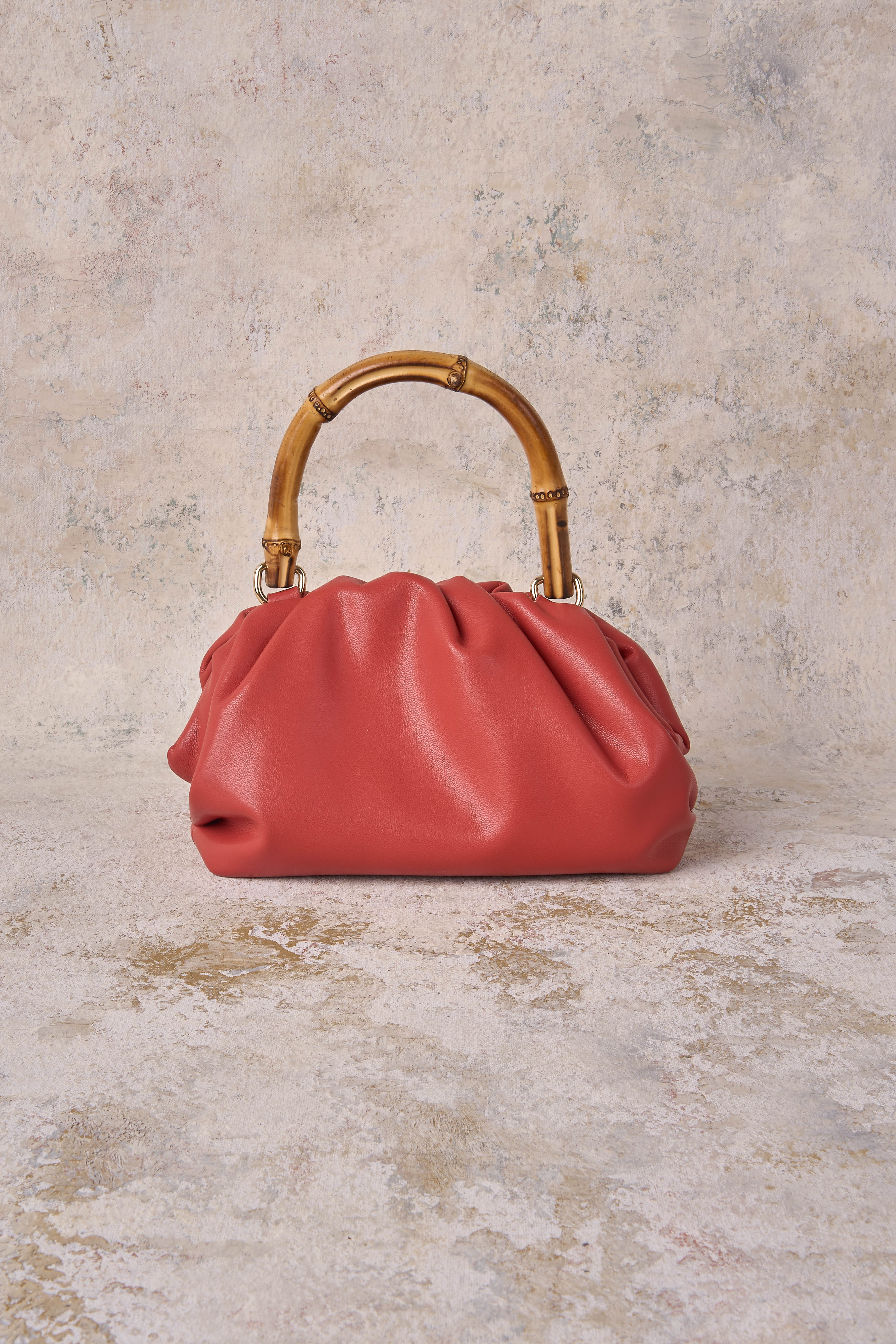Bamboo Top Handle Bag - Terracotta