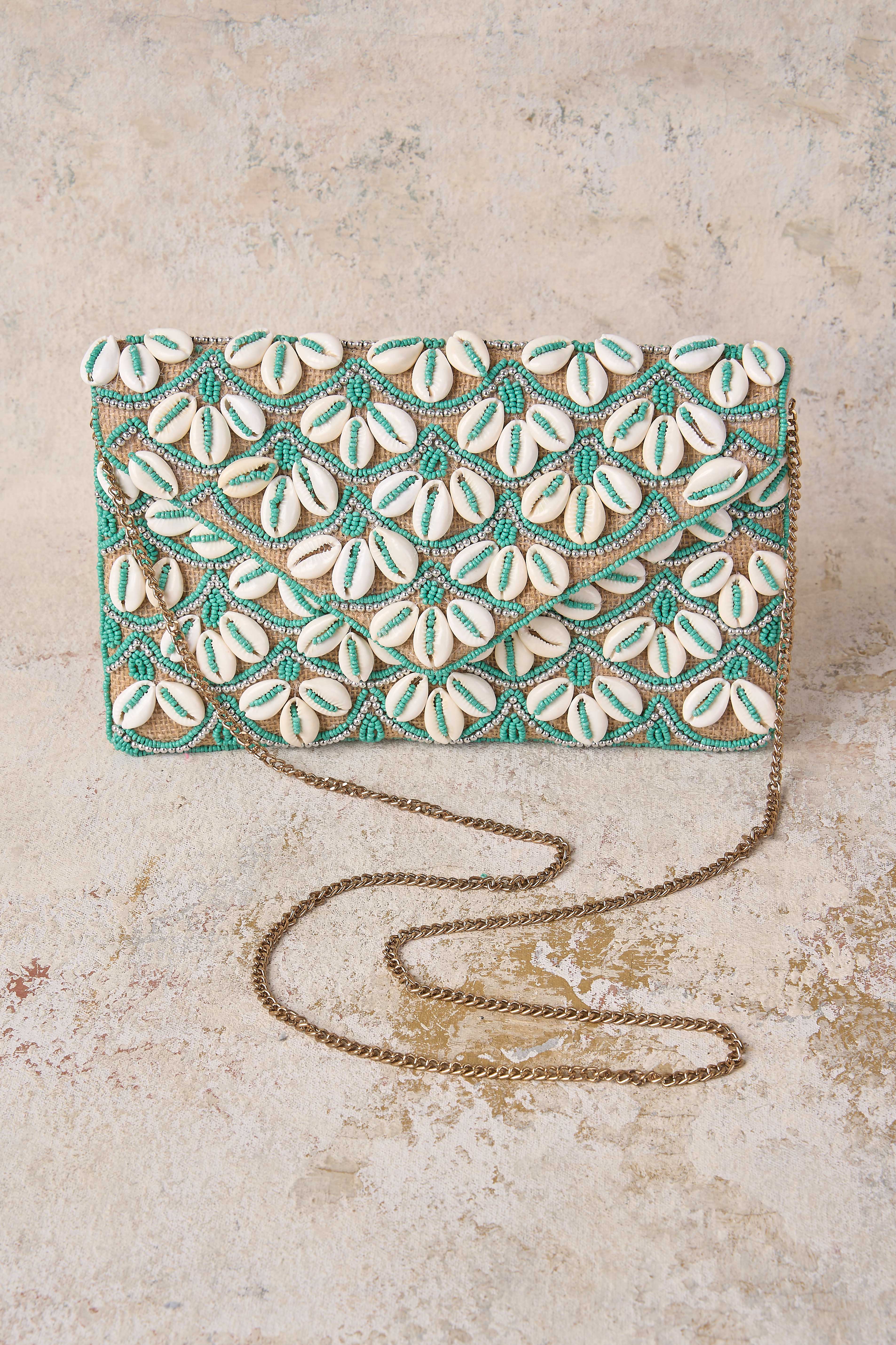 Shell Beaded Clutch - Multi
