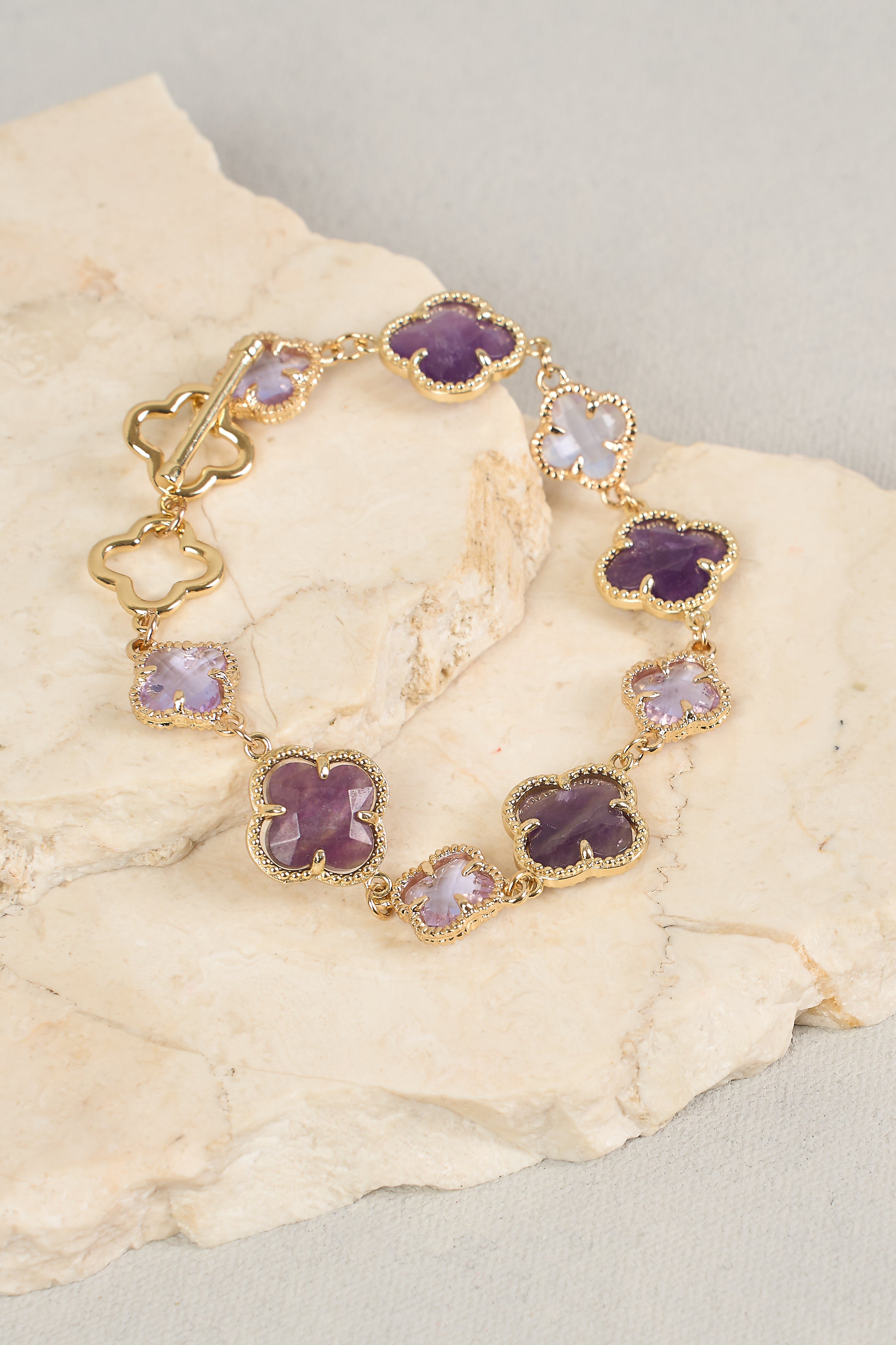 Clover Pendant Bracelet - Lilac