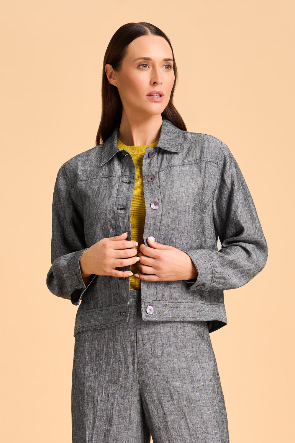 Timeless Linen Jacket - Charcoal