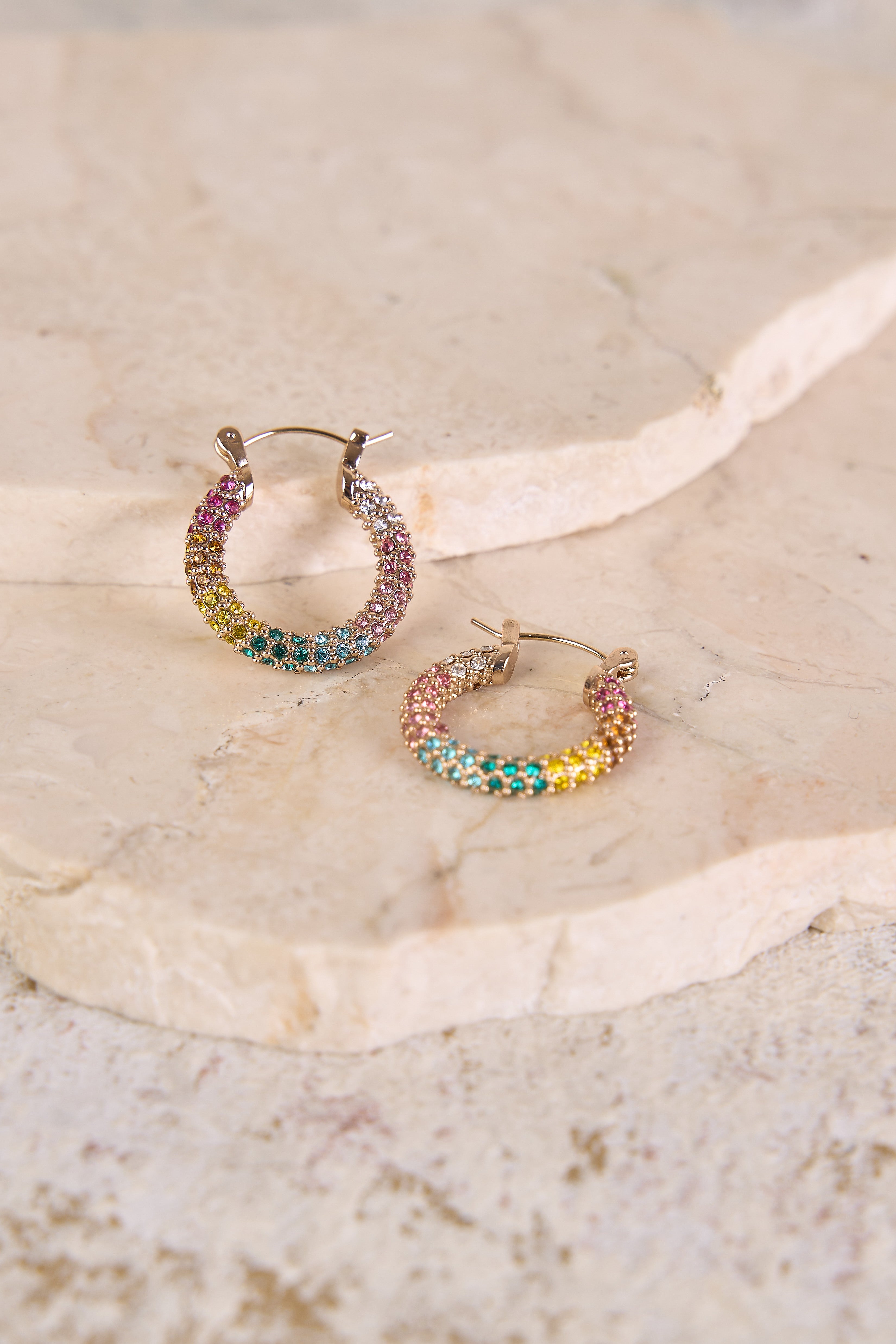 Rainbow Hoop Earrings - Multi