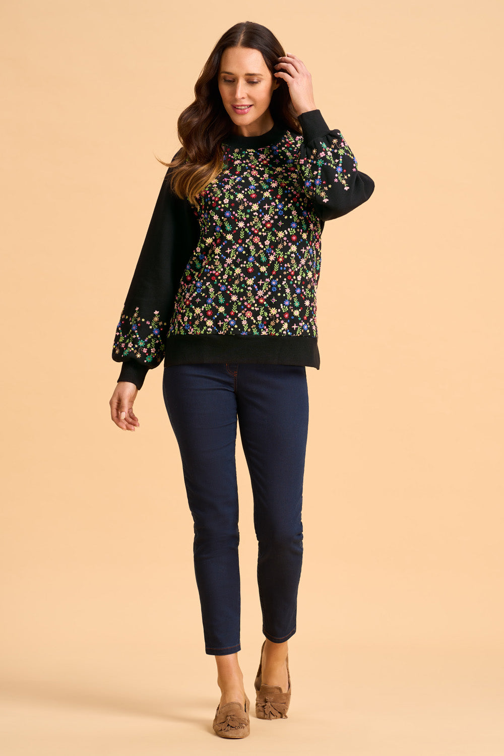 Embellished Cotton Sweater - Black