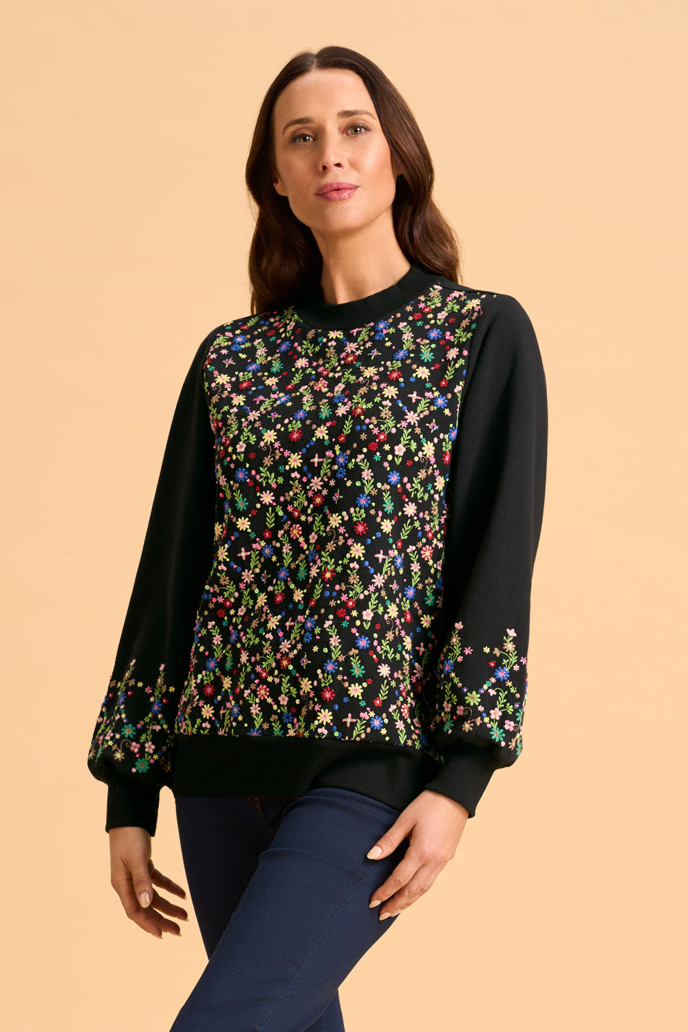 Embellished Cotton Sweater - Black