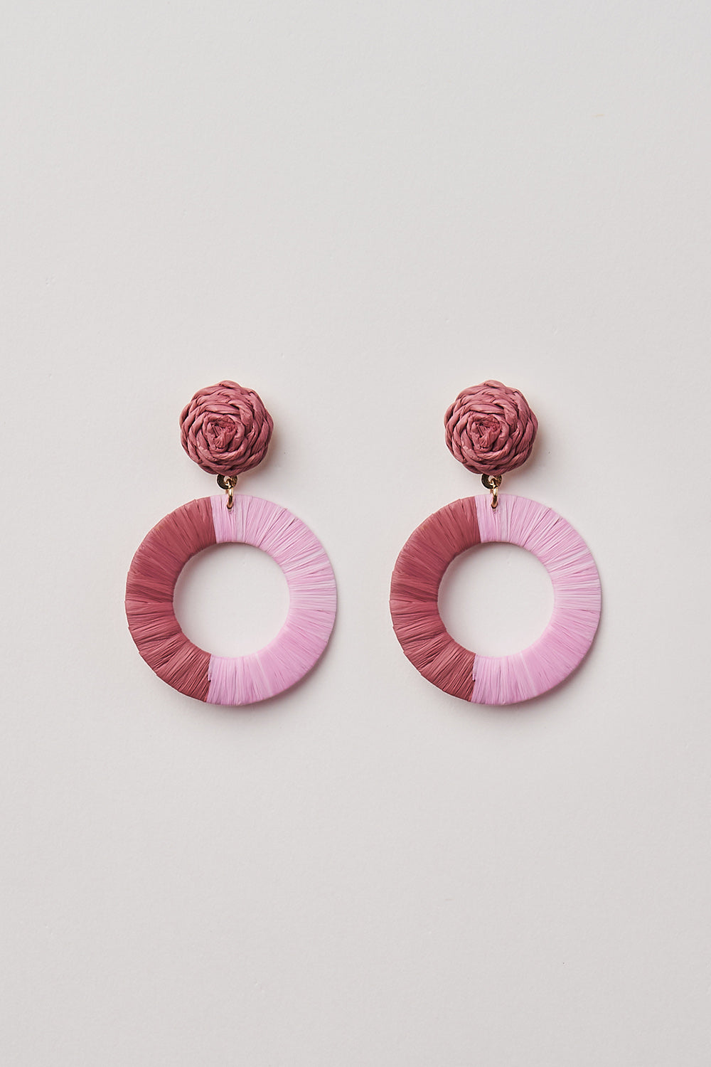 Two Tone Hoop Earring - Pink Multi