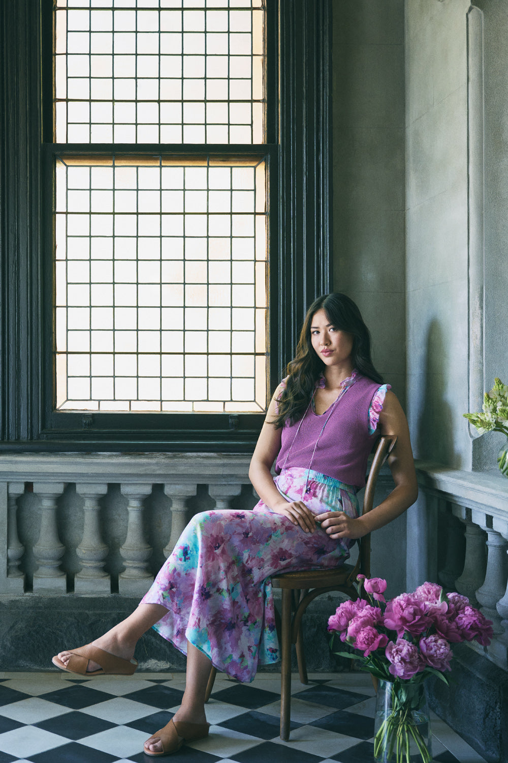 Printed Midi Skirt - Janes Bouquet
