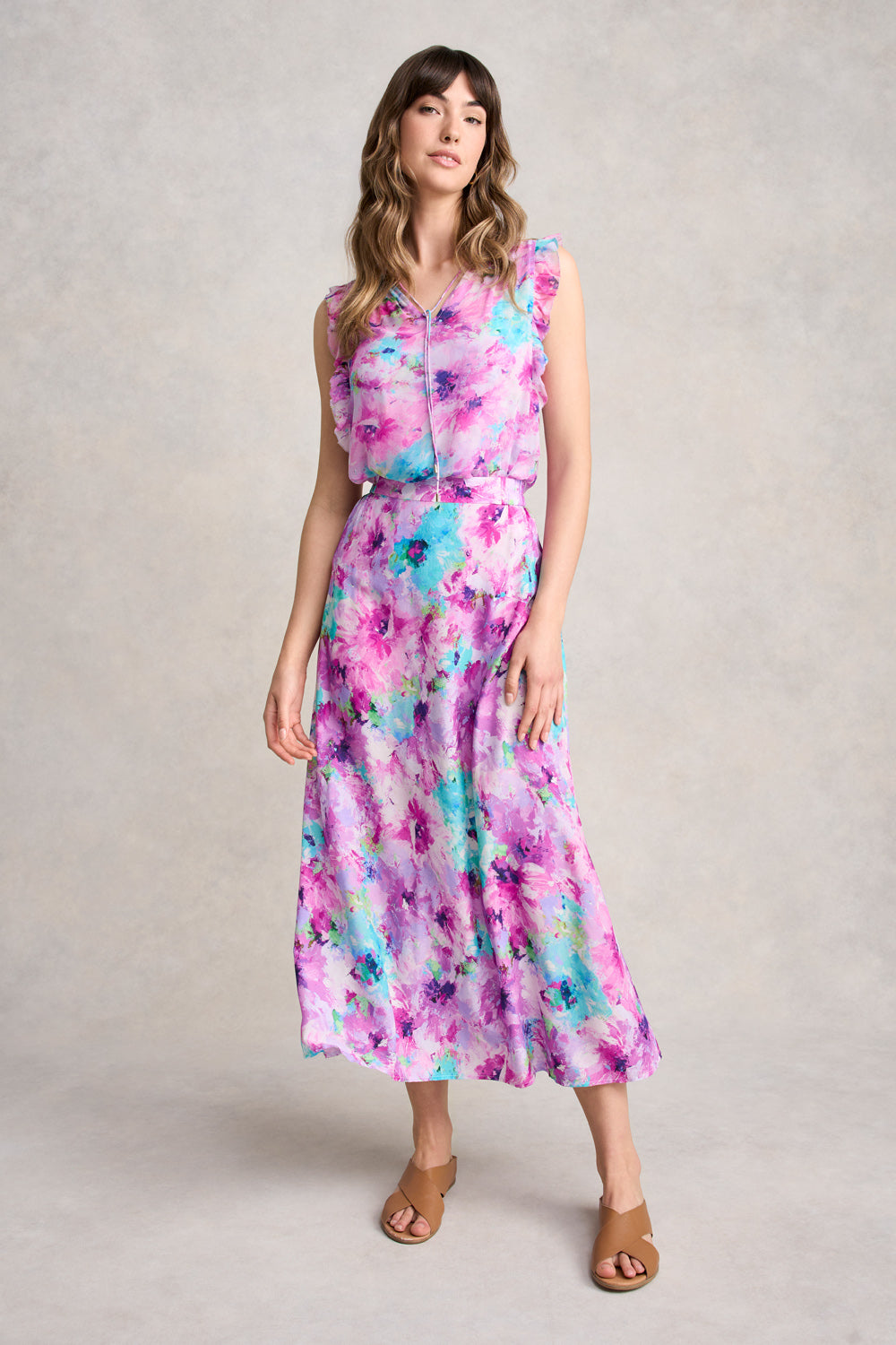 Printed Midi Skirt - Janes Bouquet