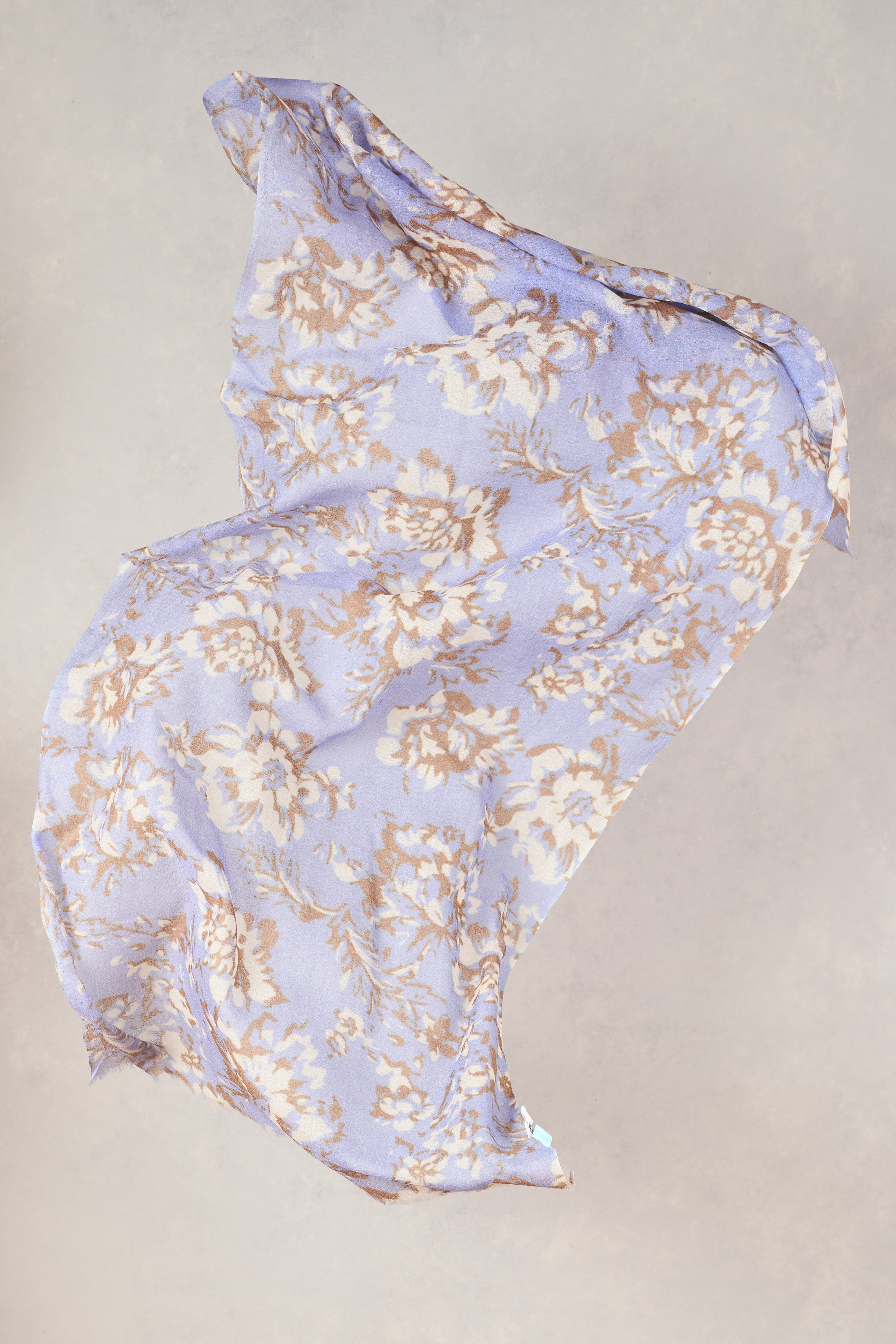 Lilac Floral Wool Scarf