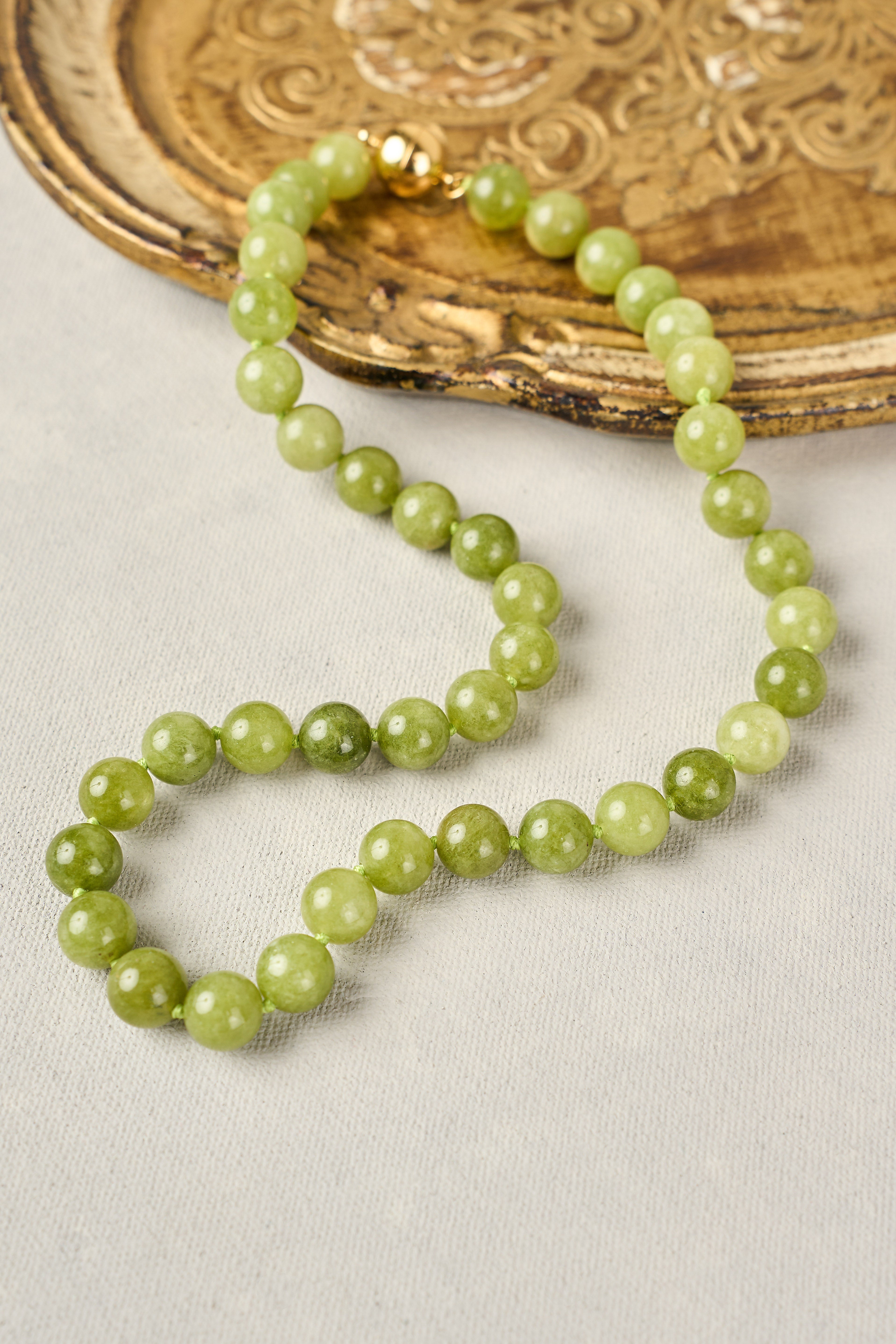 Olivine Stone Necklace - Pear