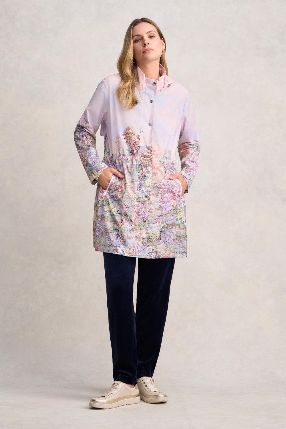 Packable Spray Jacket - Scenic Sunset Print