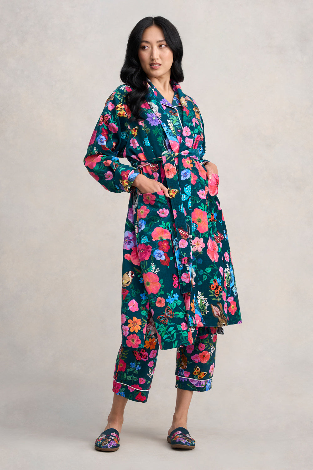 Nathalie Lété Velour Robe - Lété Butterfly Print