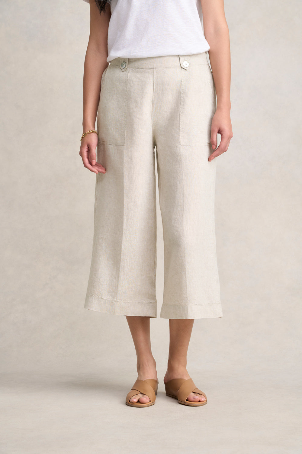 Linen Culotte - Natural Cross Dye