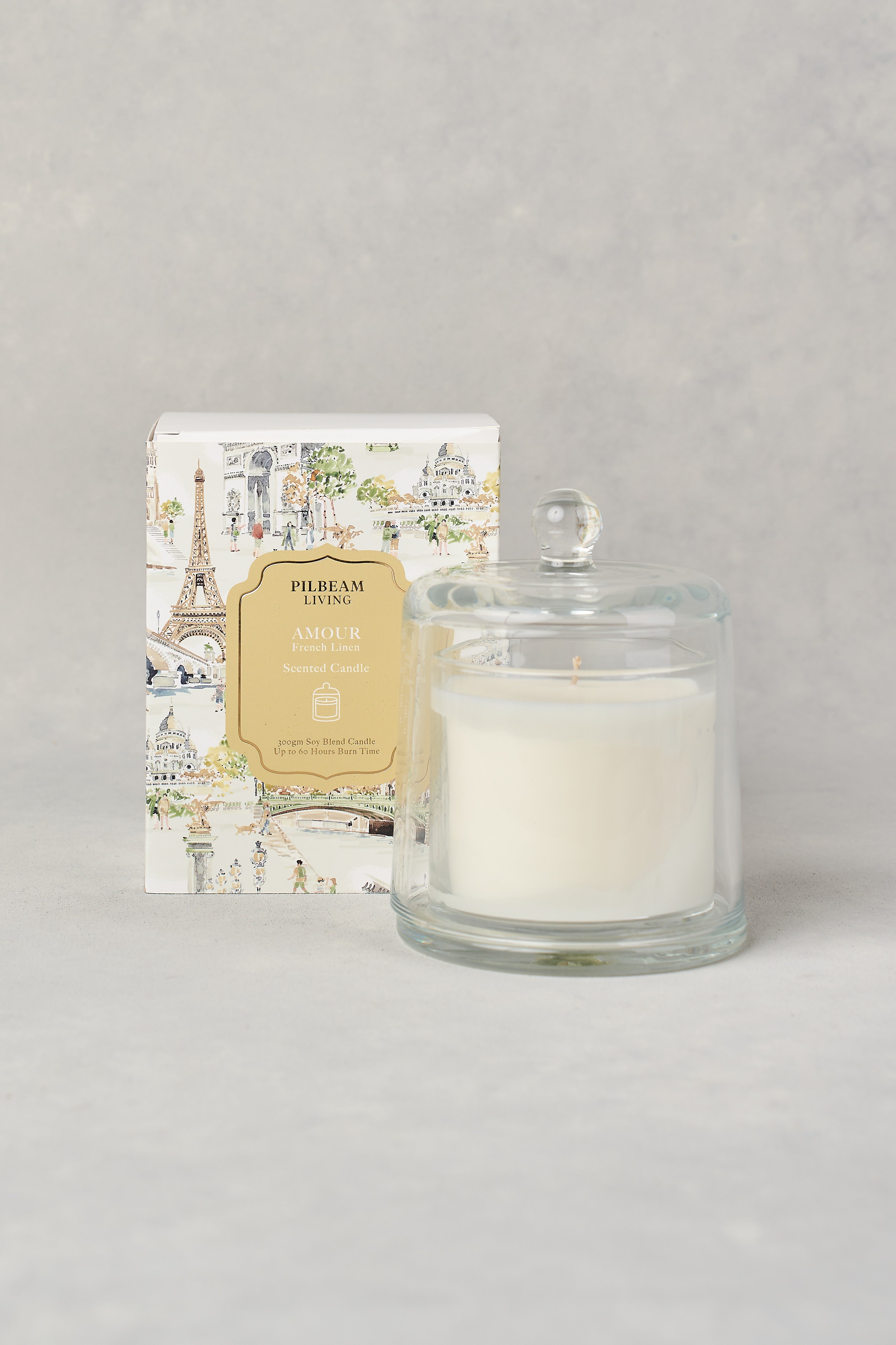 Amour Glass Cloche Candle