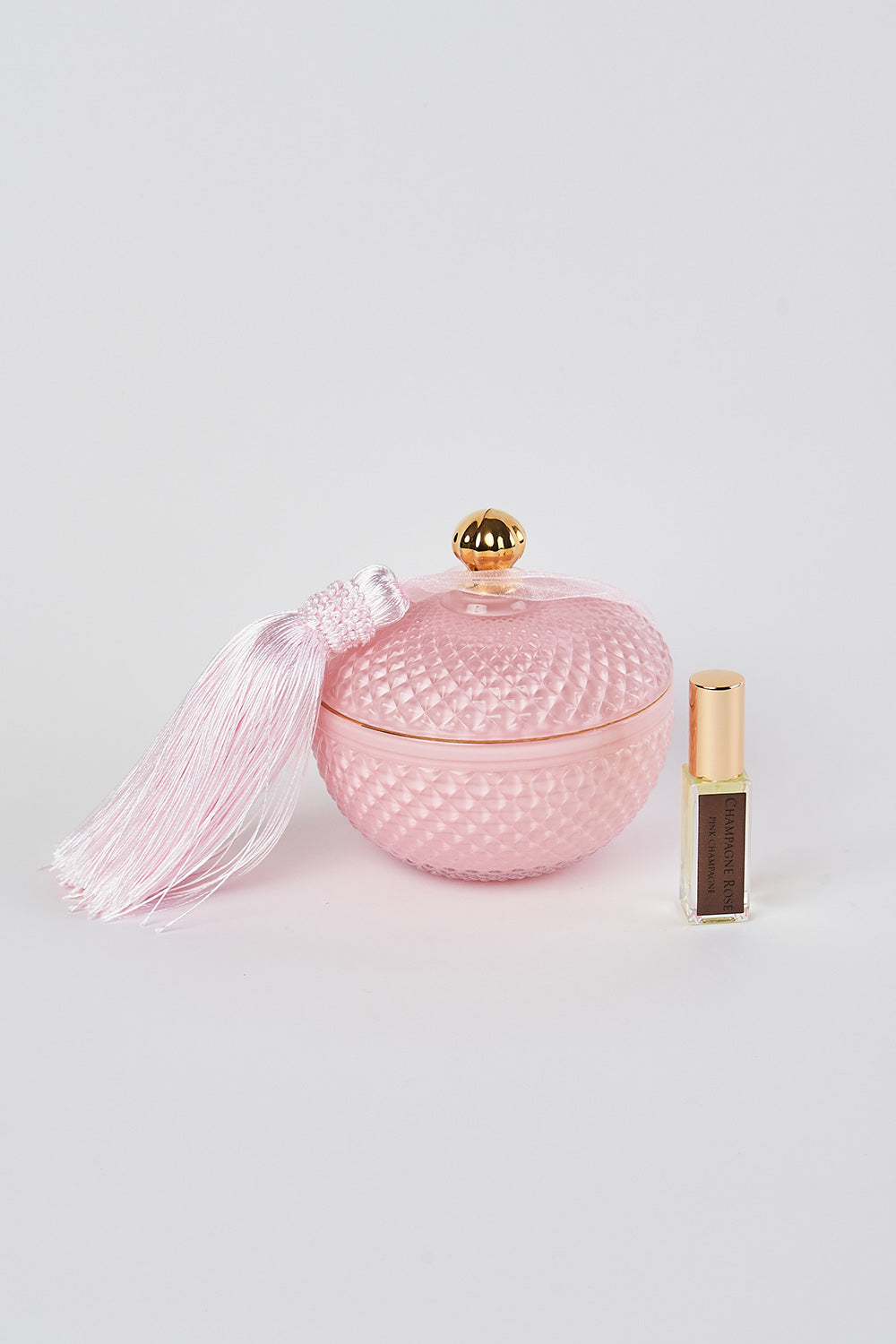Côte Noire Round Art Deco Pink Candle