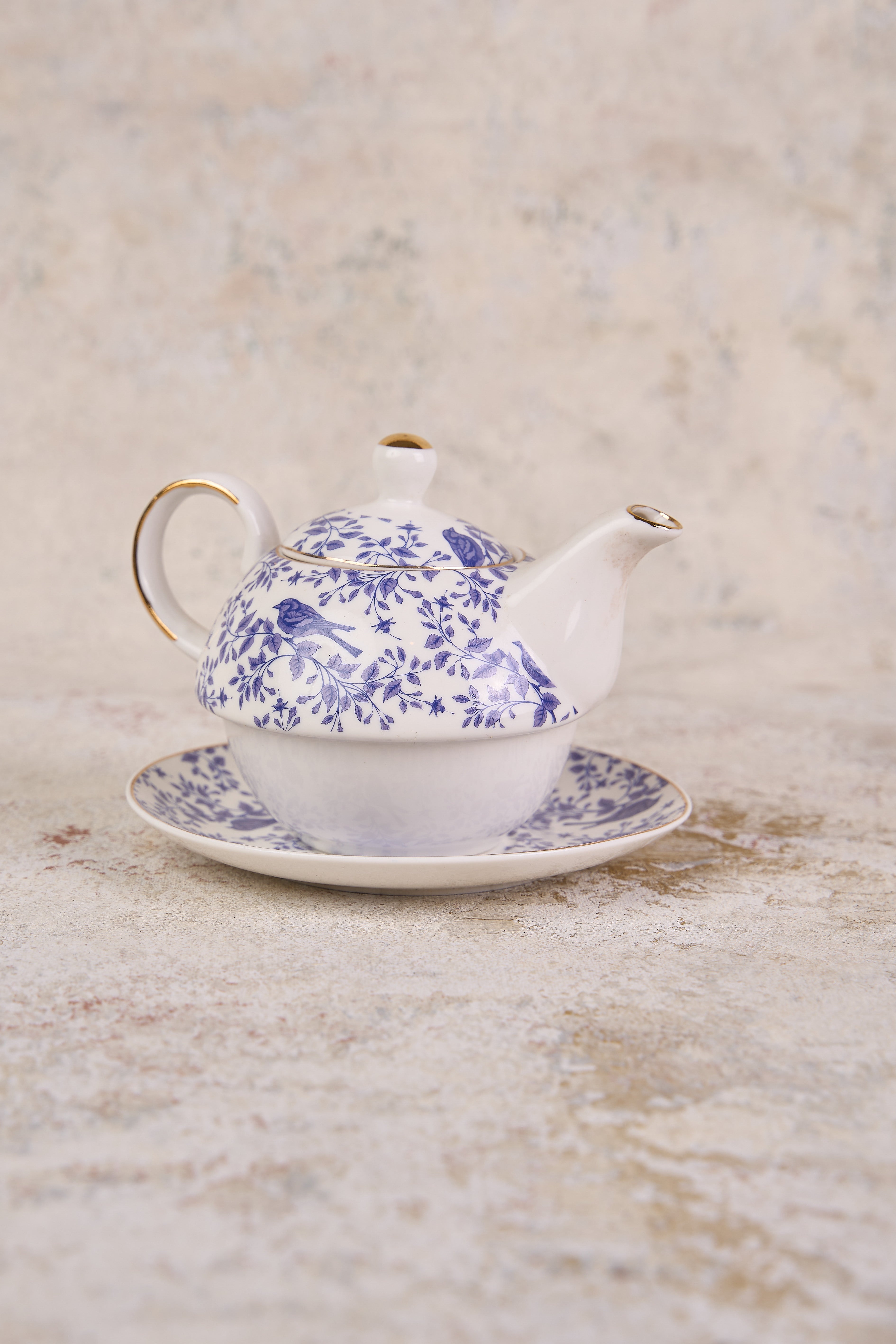 French Blue Bird Tea For One