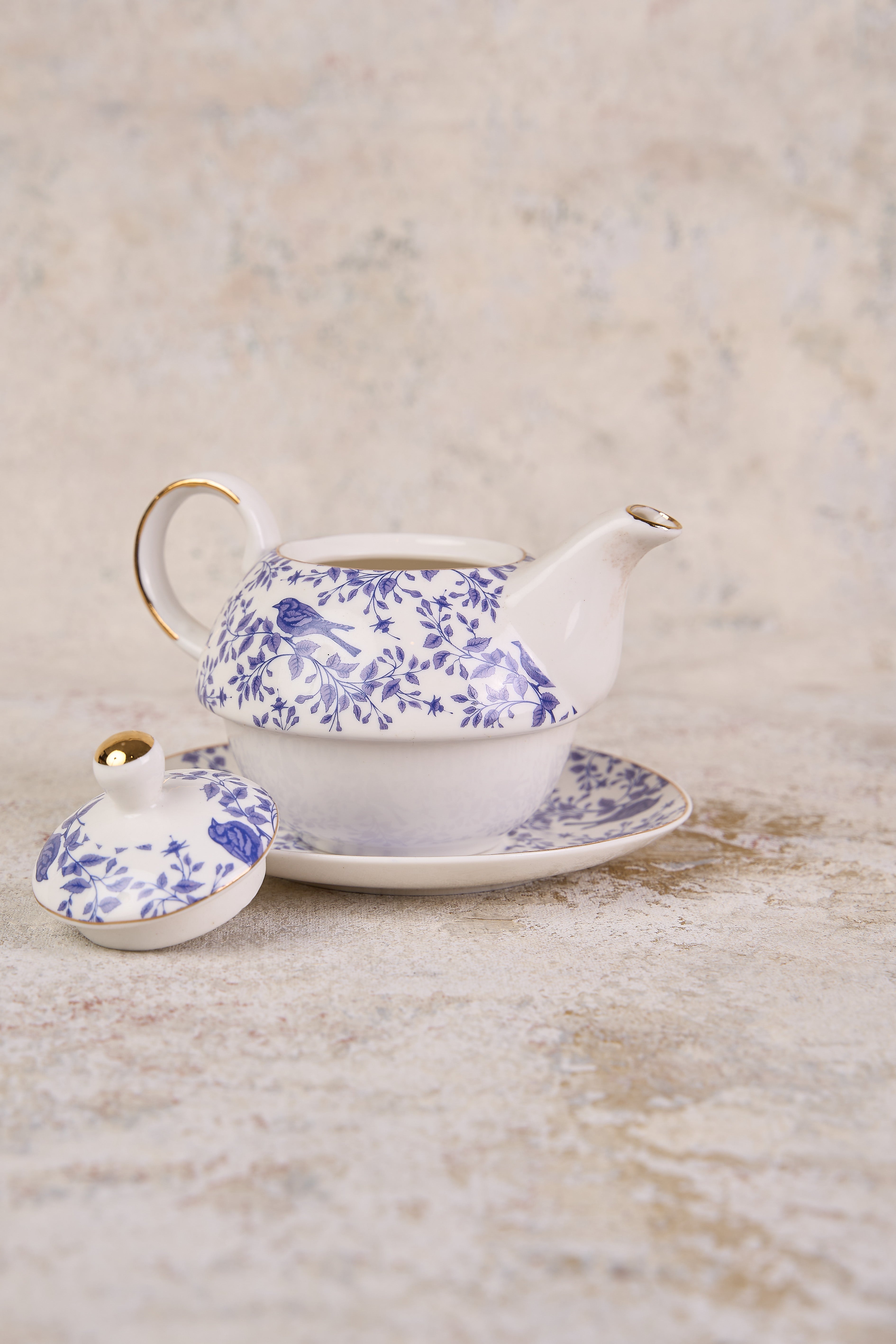 French Blue Bird Tea For One