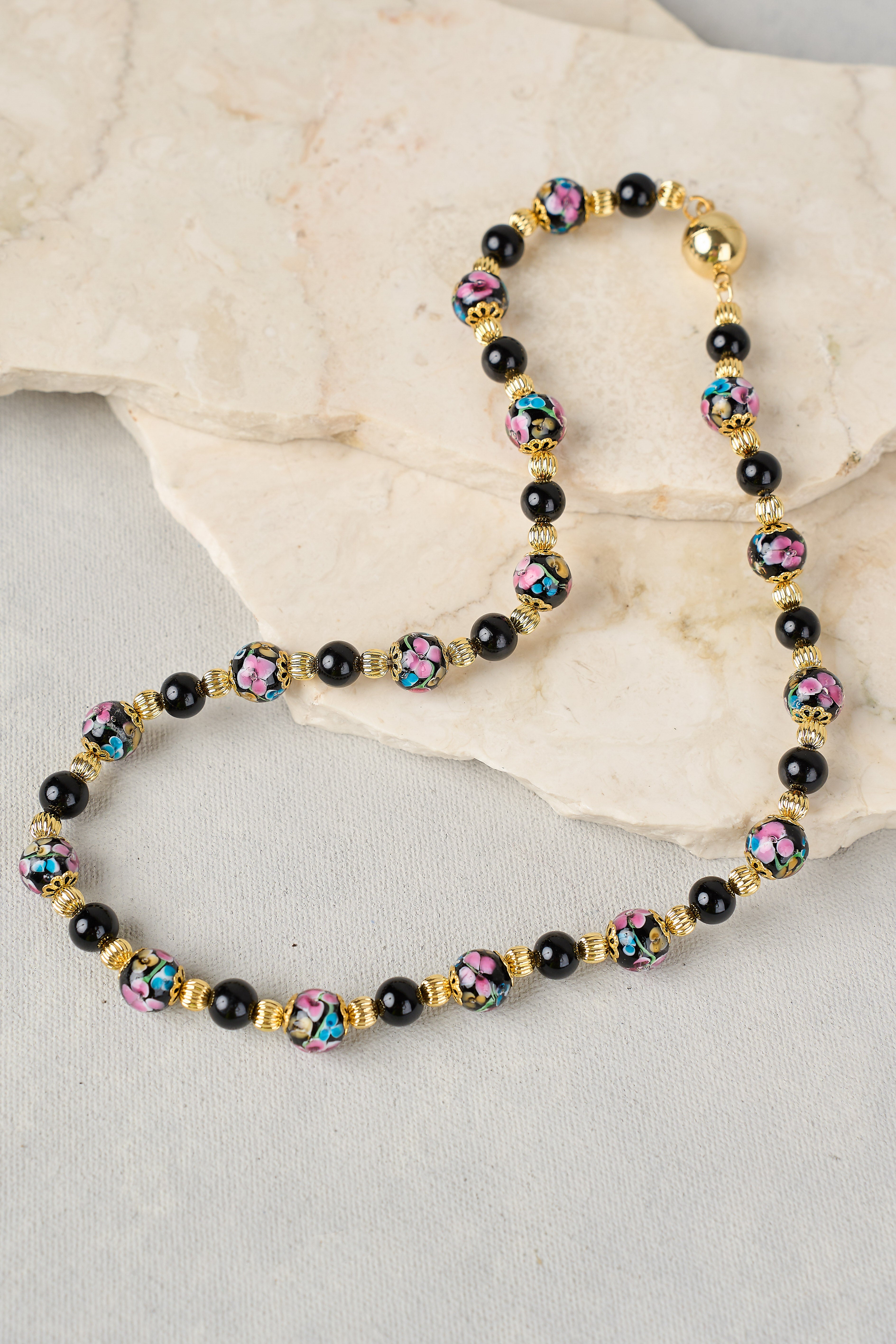 Harper Glass Bead Necklace - Multi