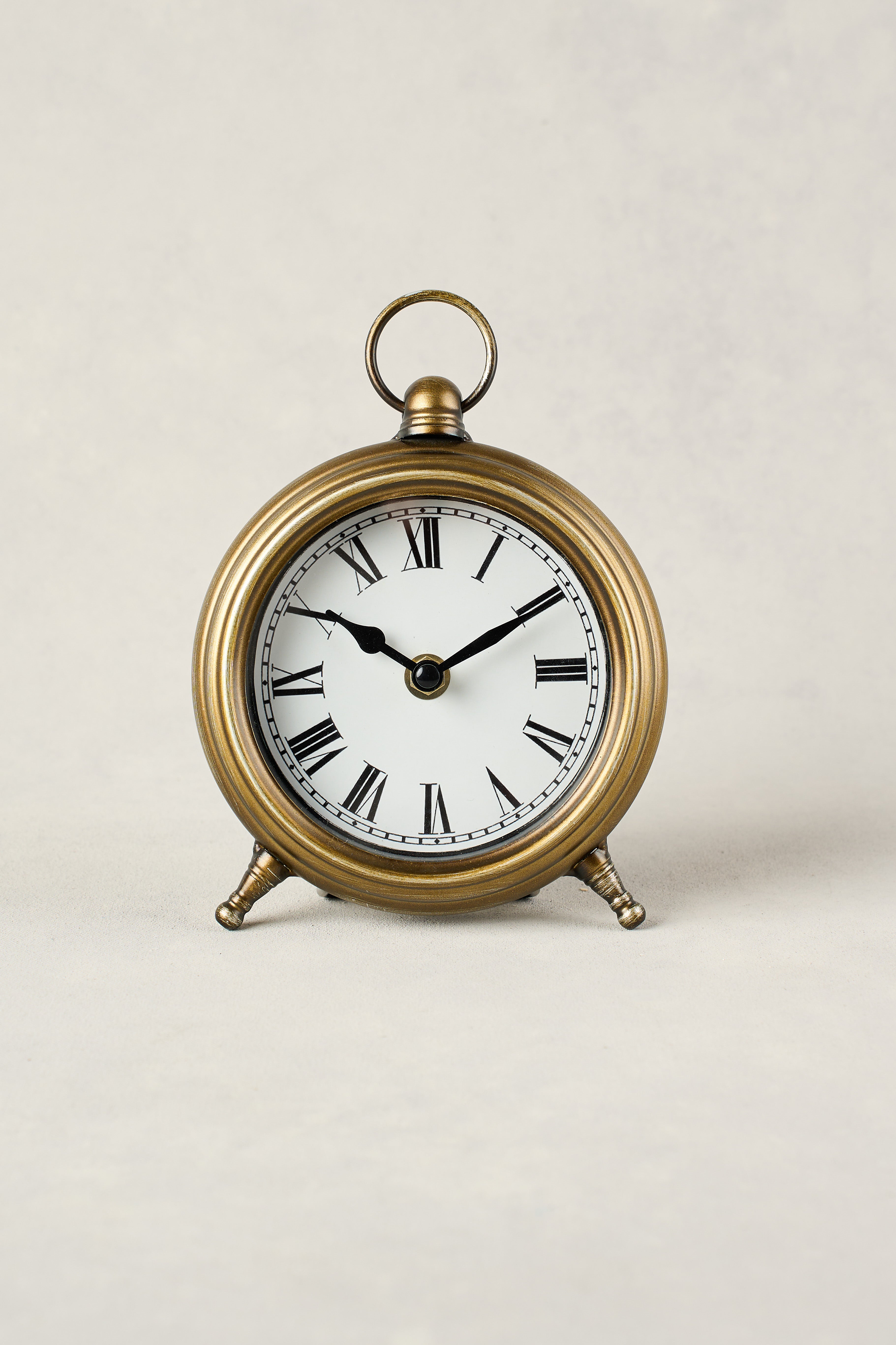 Desk Clock Antique Gold