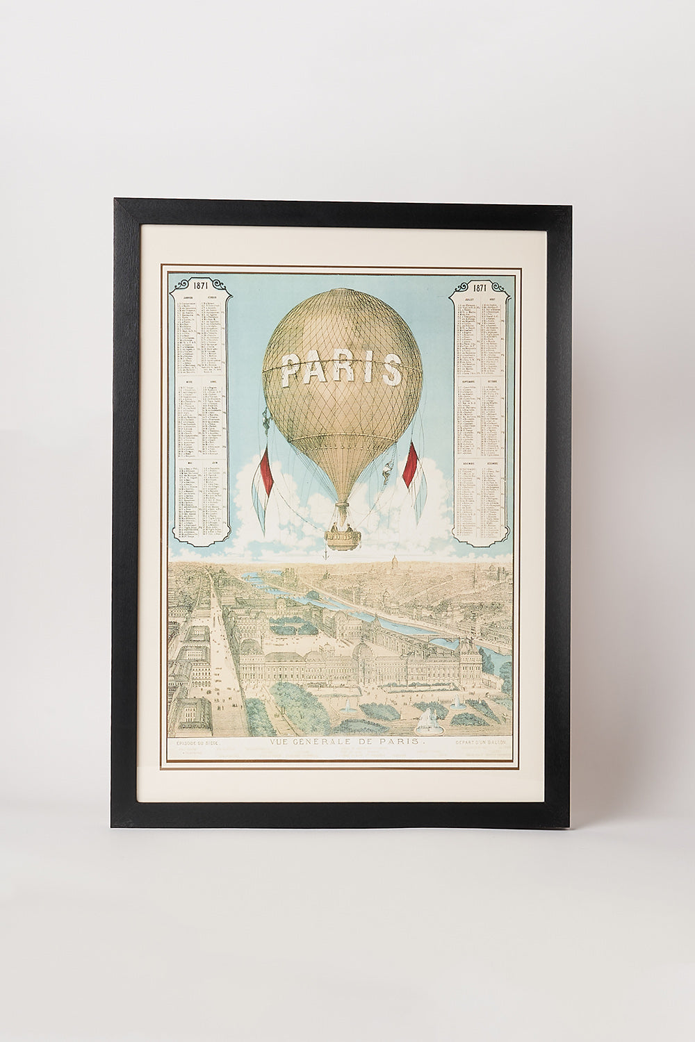 Paris Hot Air Balloon Framed