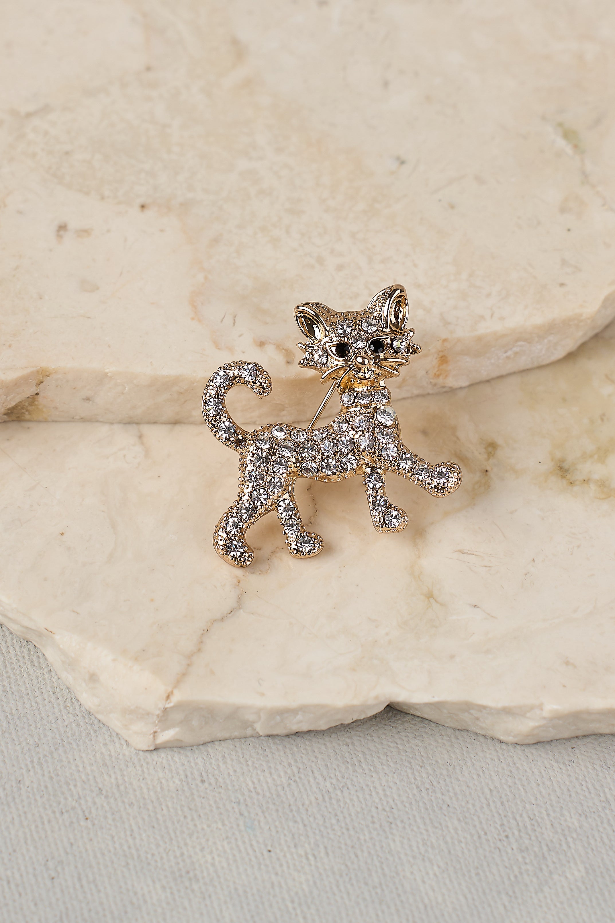 Cat Brooch - Gold