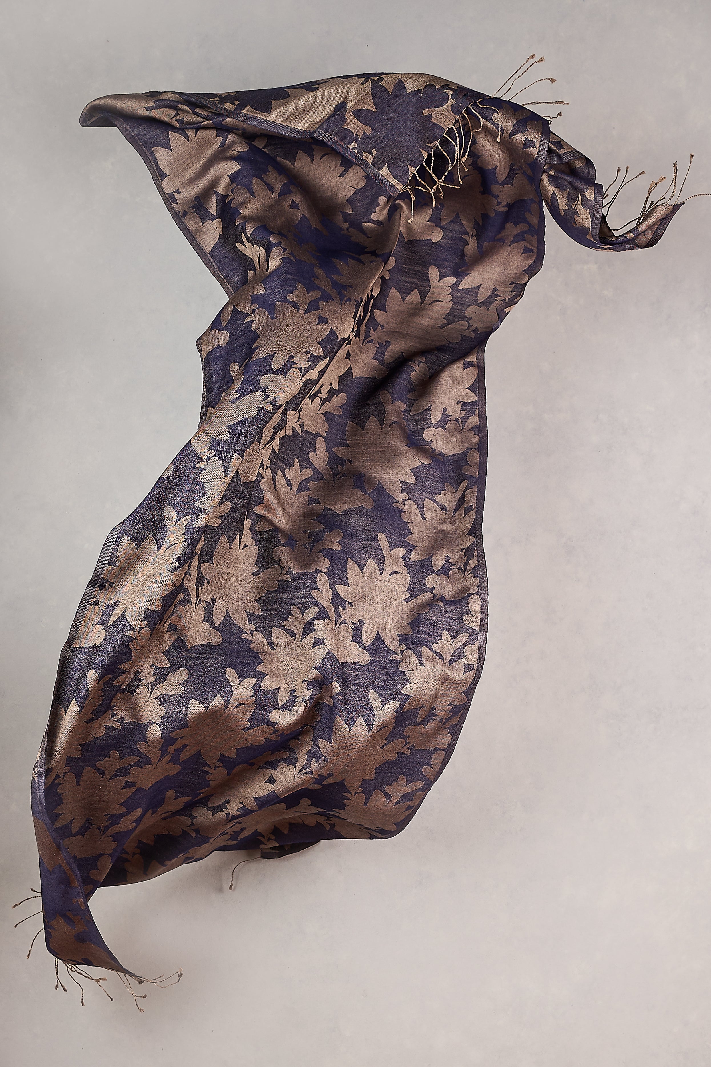 Metallic Floral Print Scarf