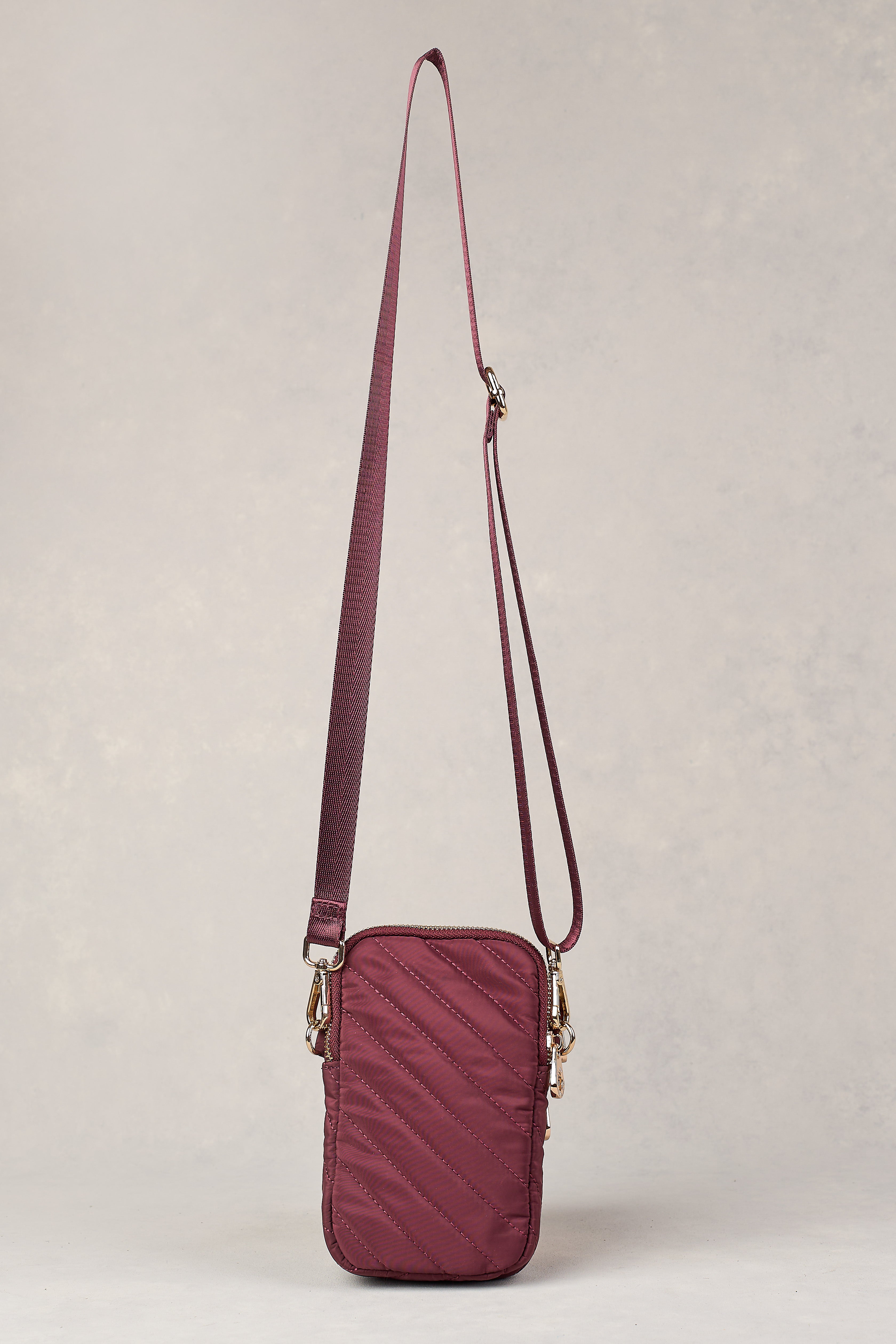 Manon Quilted Phone Bag - Merlot