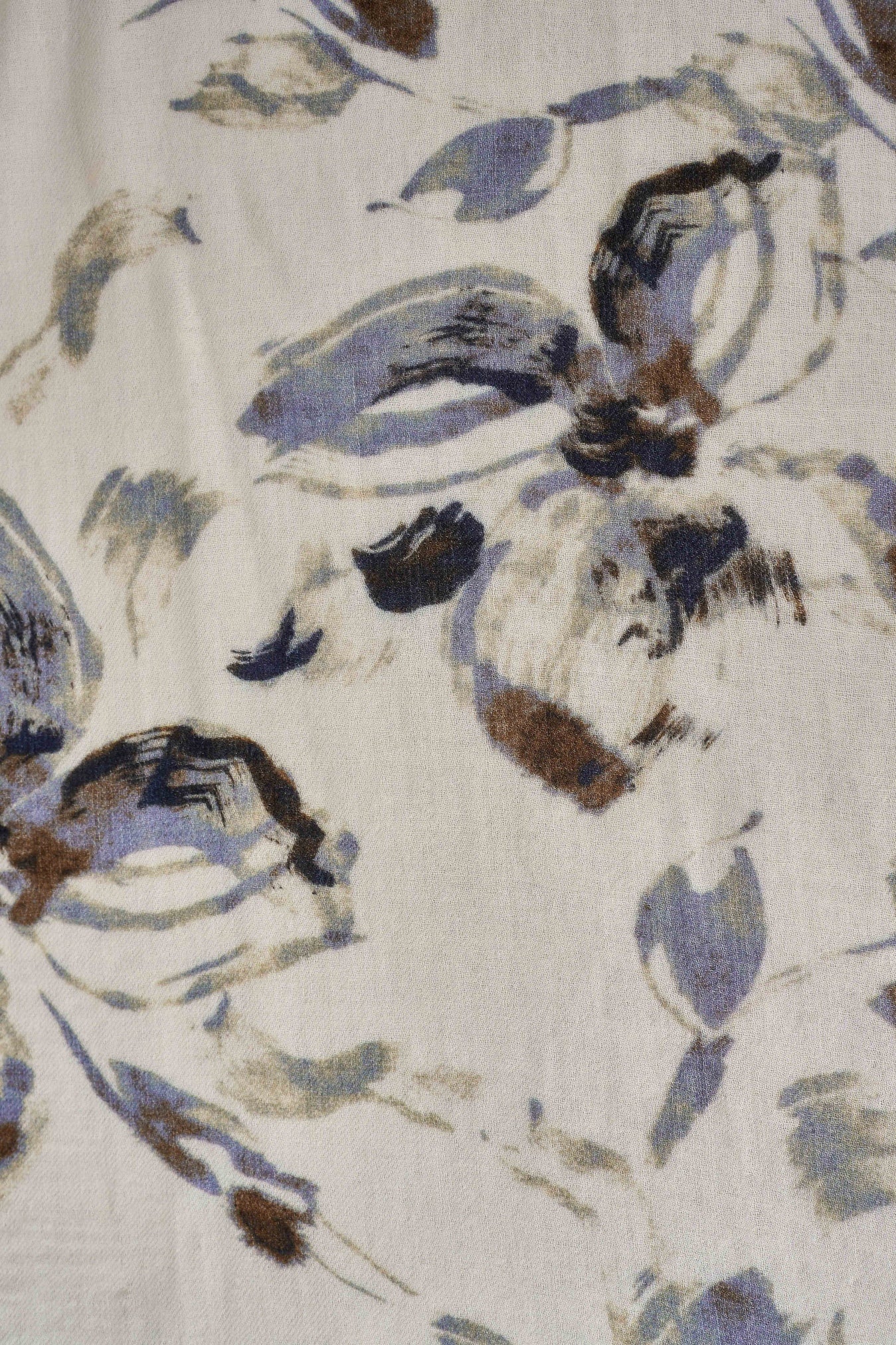 Floral Brush Stroke Wool Scarf - Multicolour