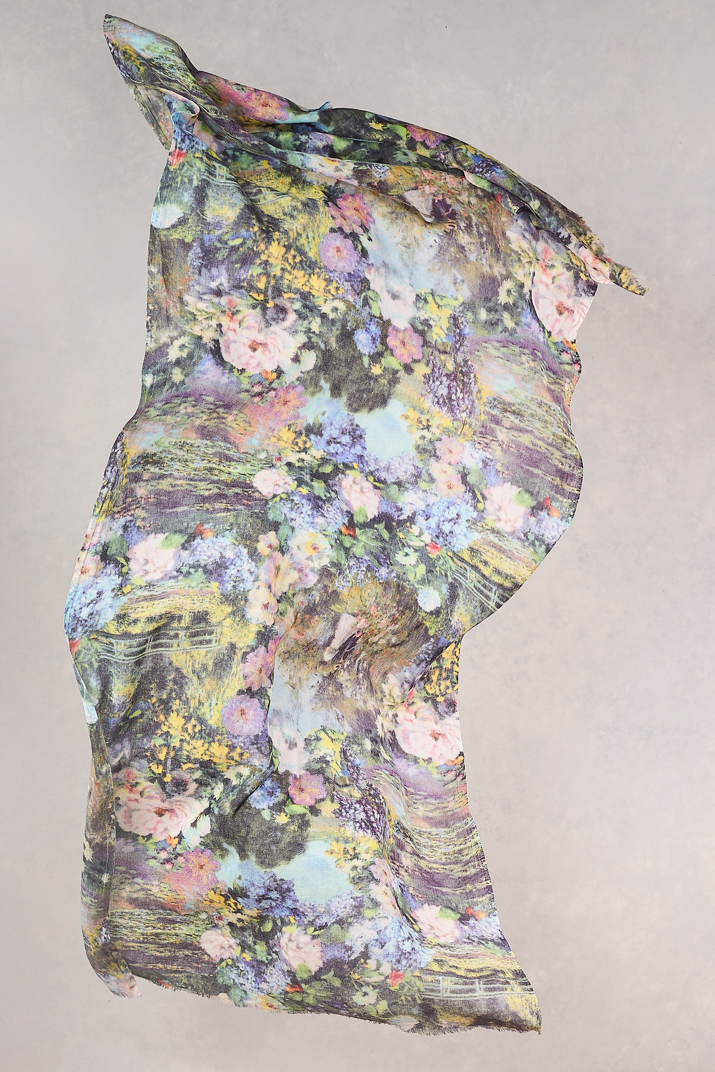 Monet's Garden Wool Scarf - Multicolour