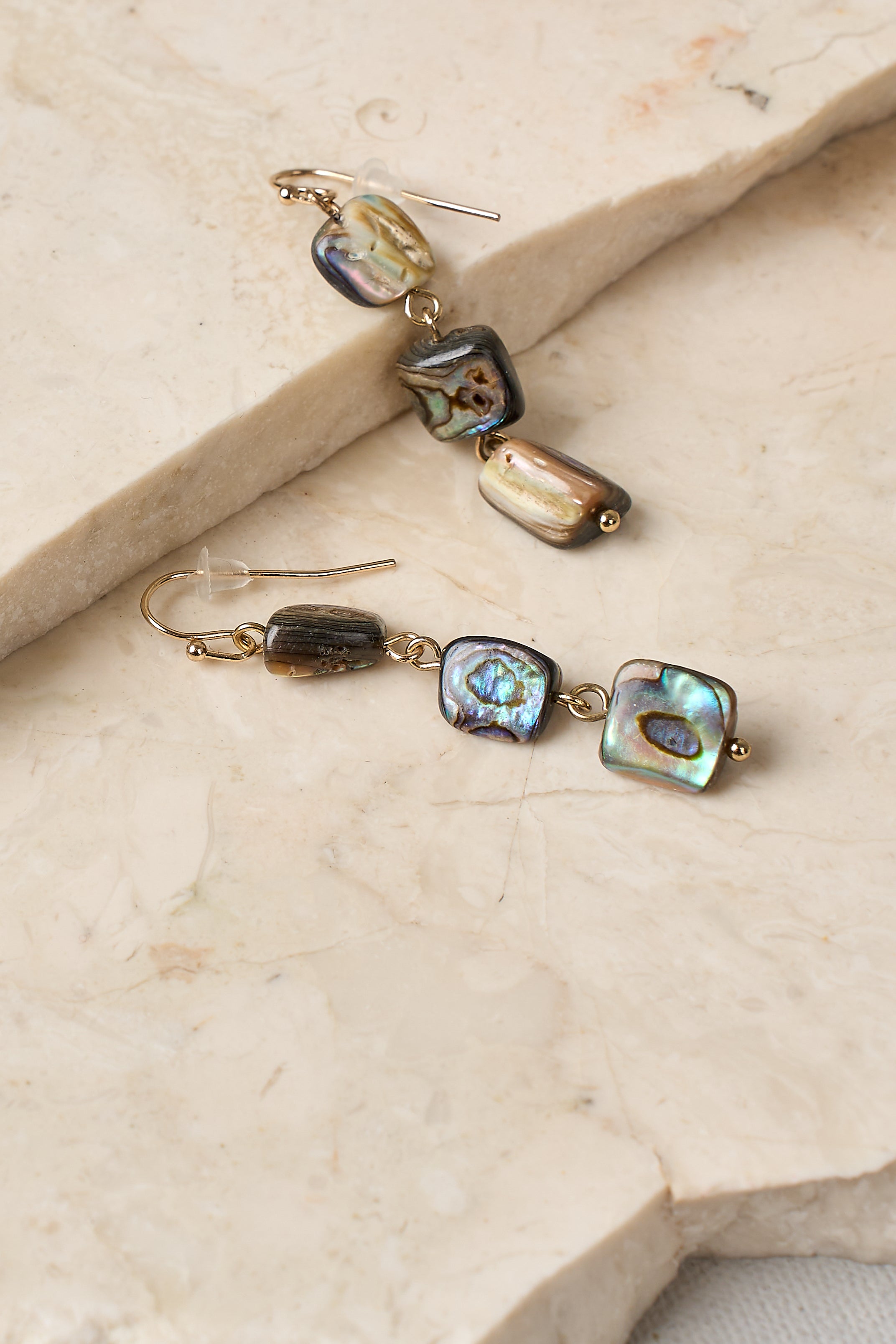 Paua Triple Shell Earrings - Multicolour