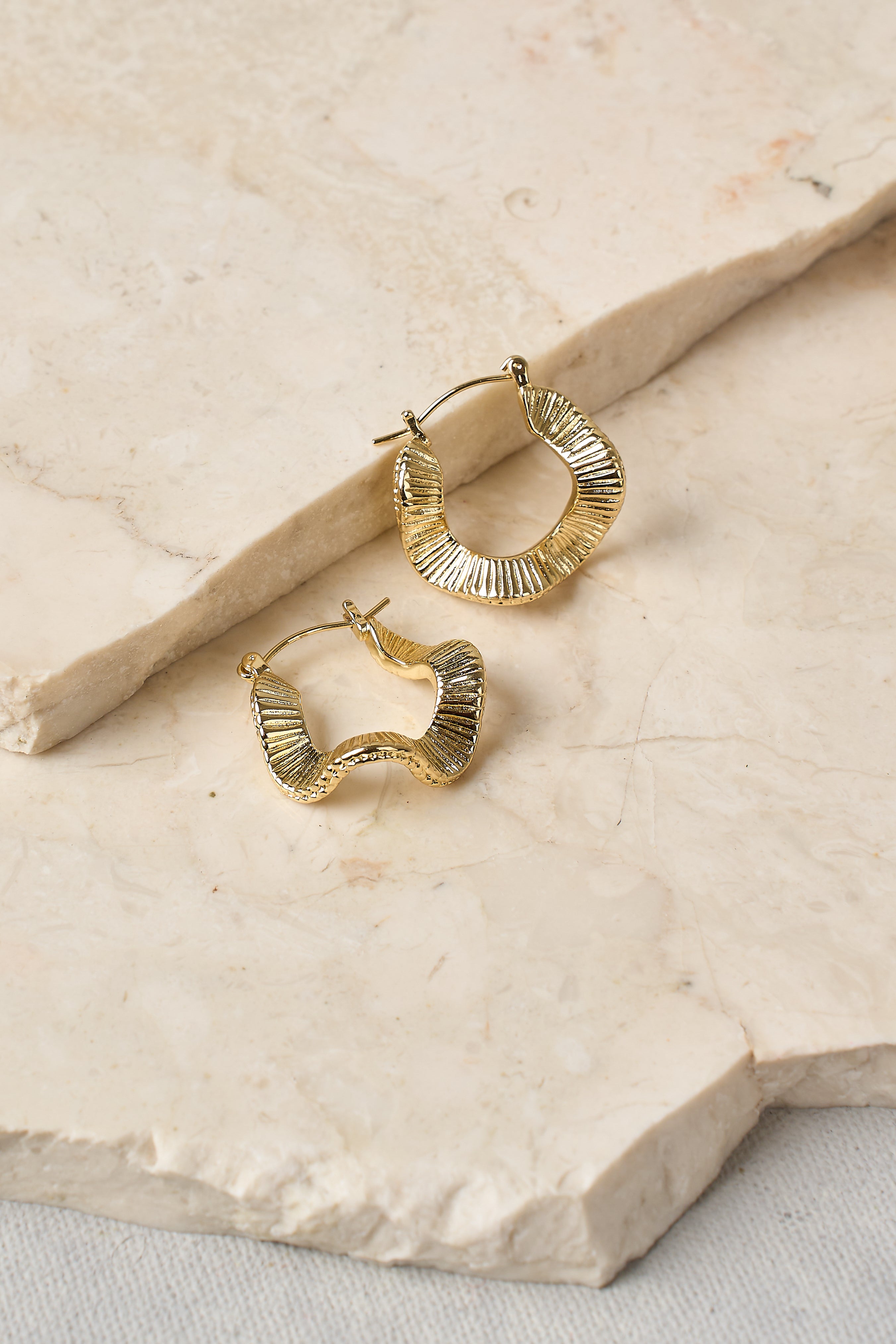 Gold Sculptural Hoops