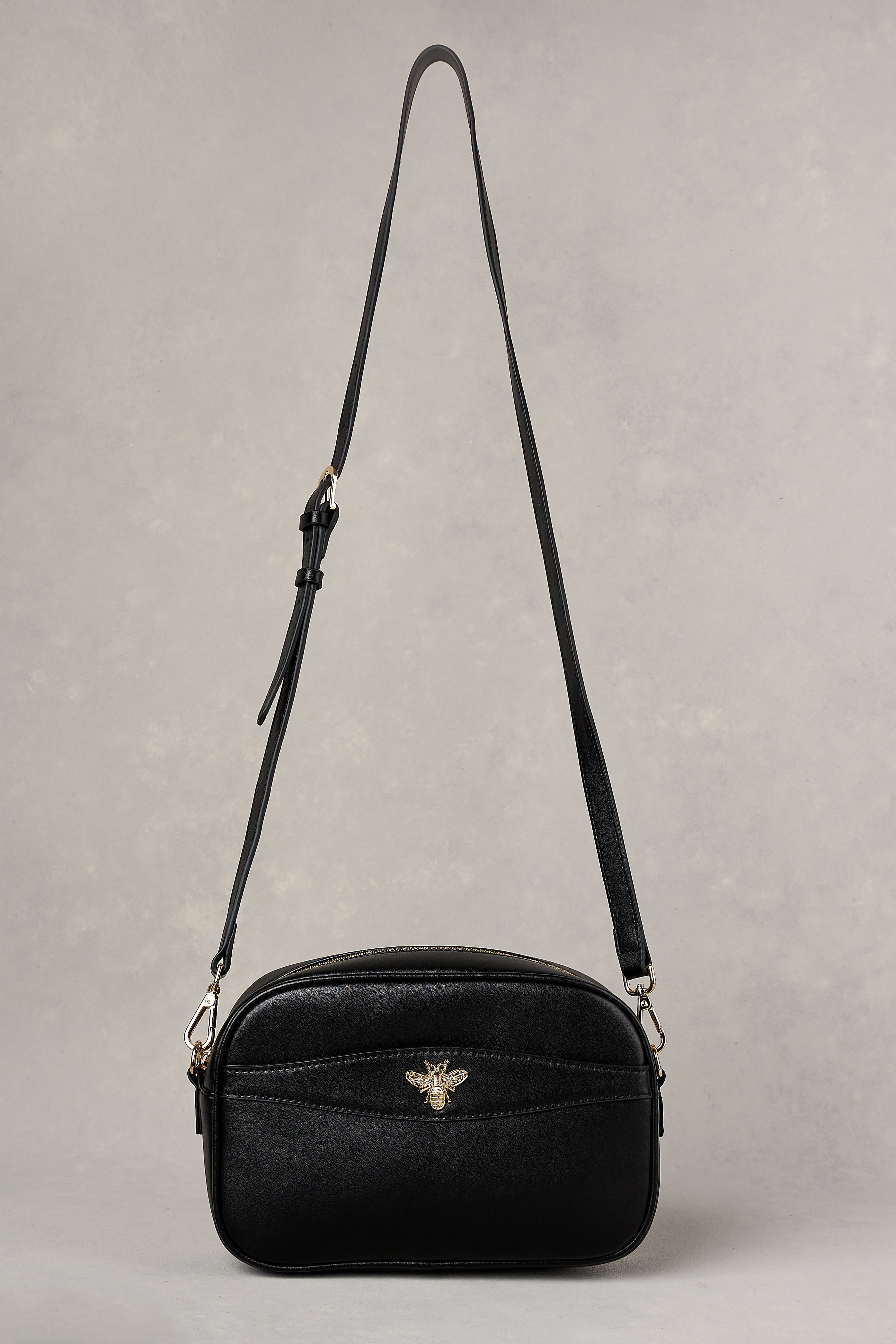 Bee Leather Camera Bag - Black