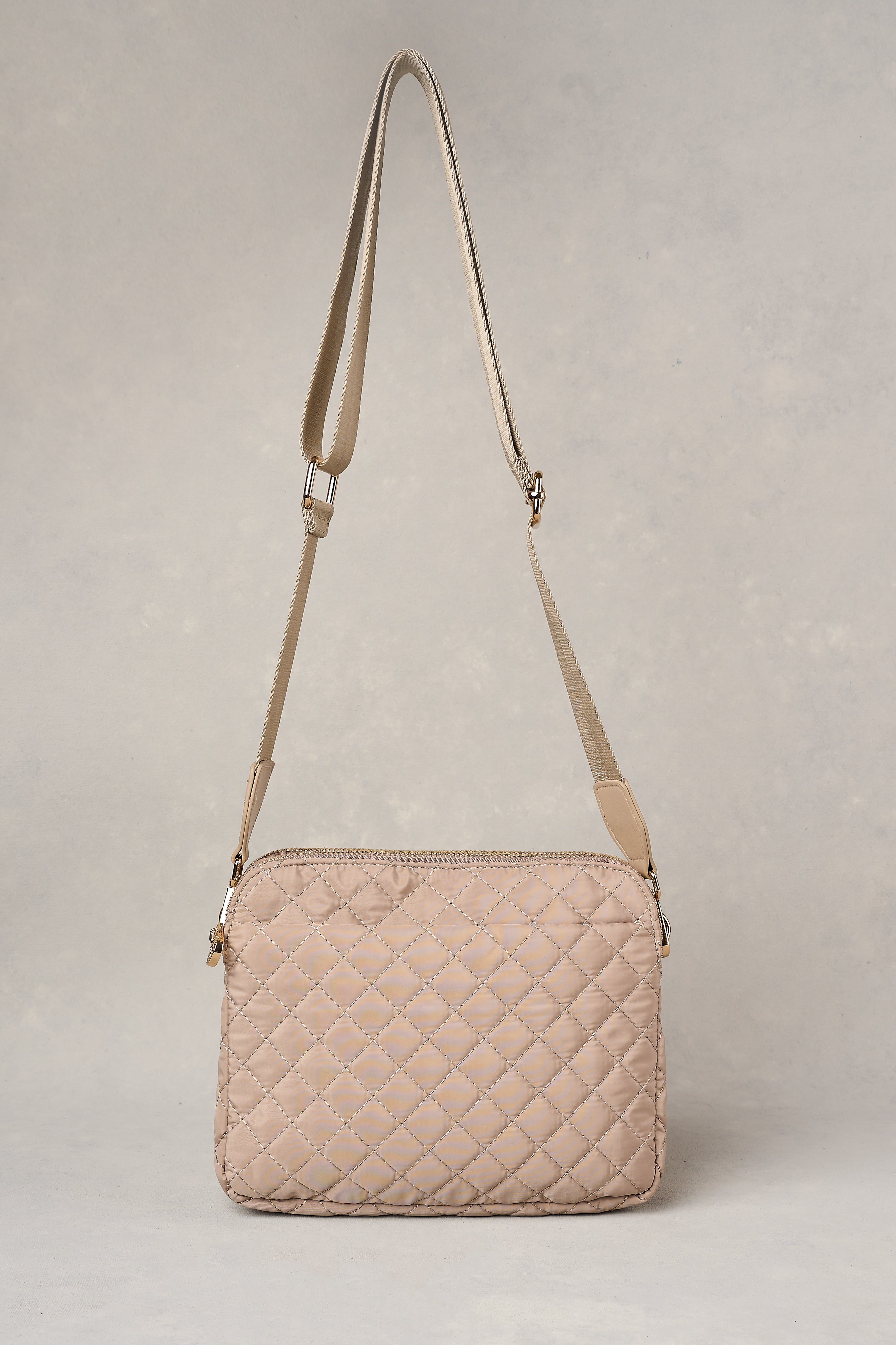 Naomi Quilted Crossbody Bag - Sand