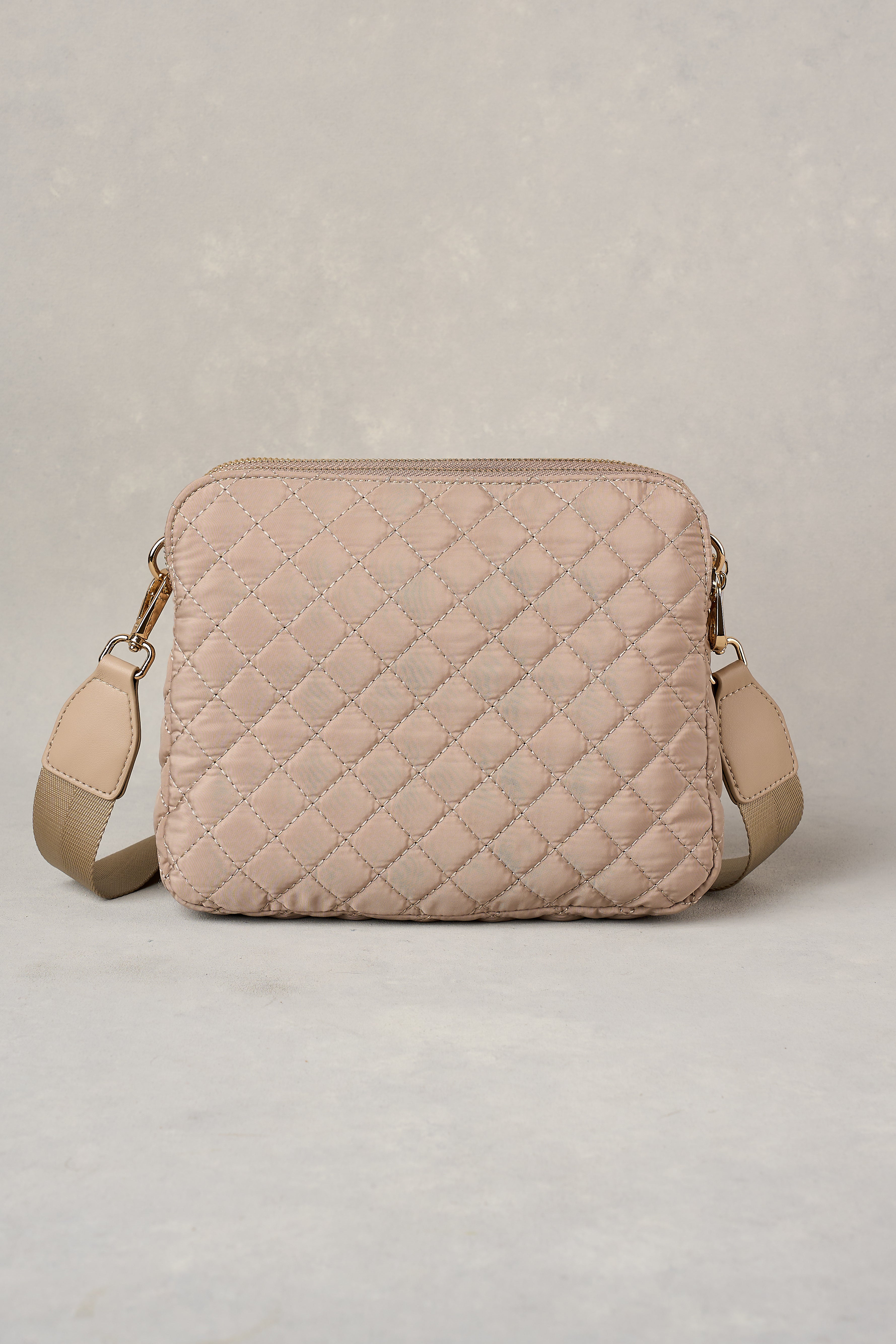 Naomi Quilted Crossbody Bag - Sand