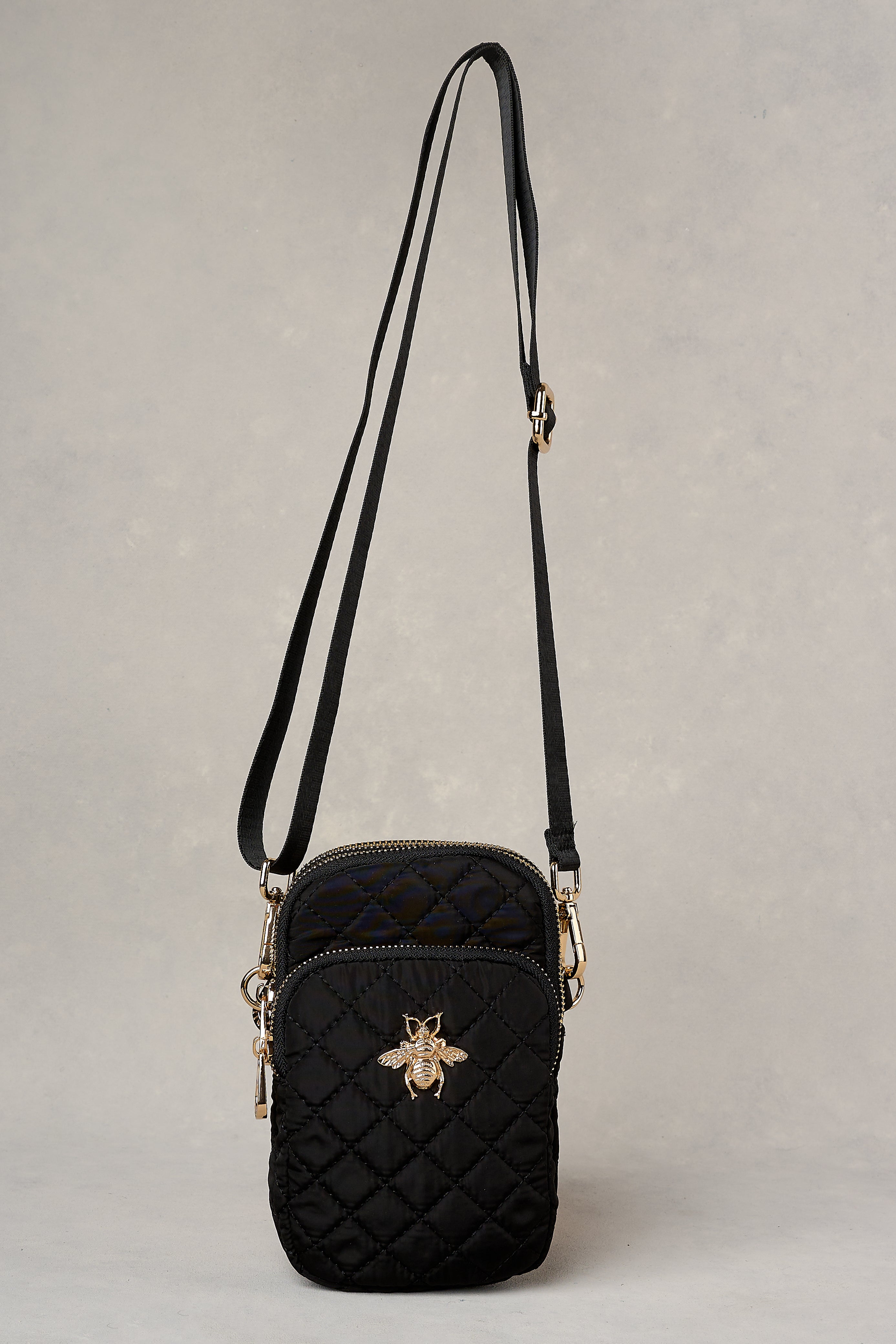 Quilted Phone Bag - Black